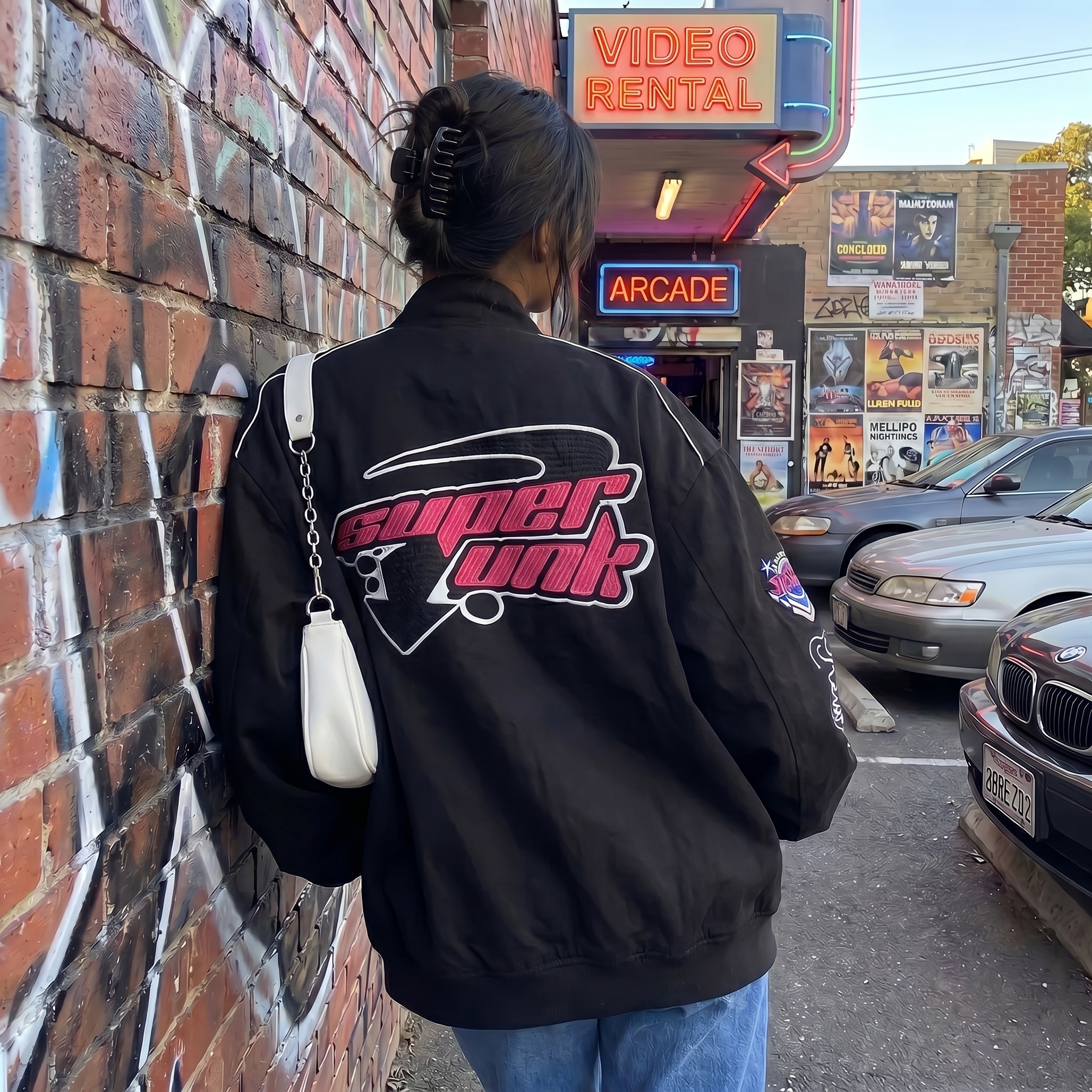 Plus Size Varsity Y2K Jacket