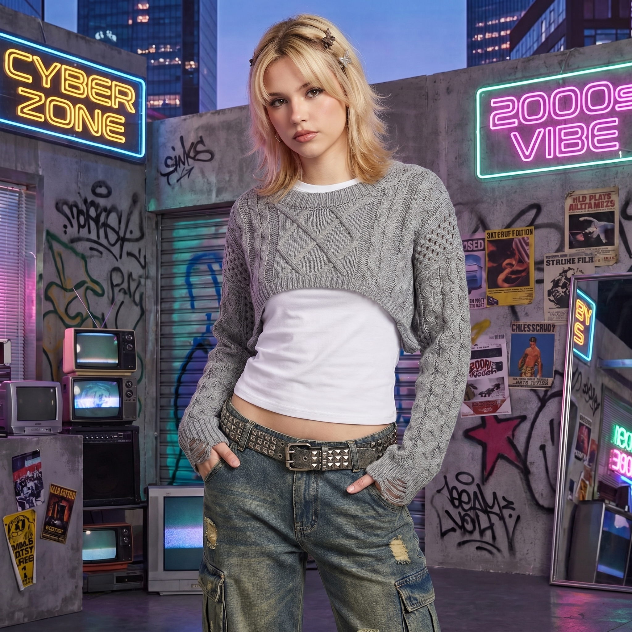 Y2K Cropped Sweater