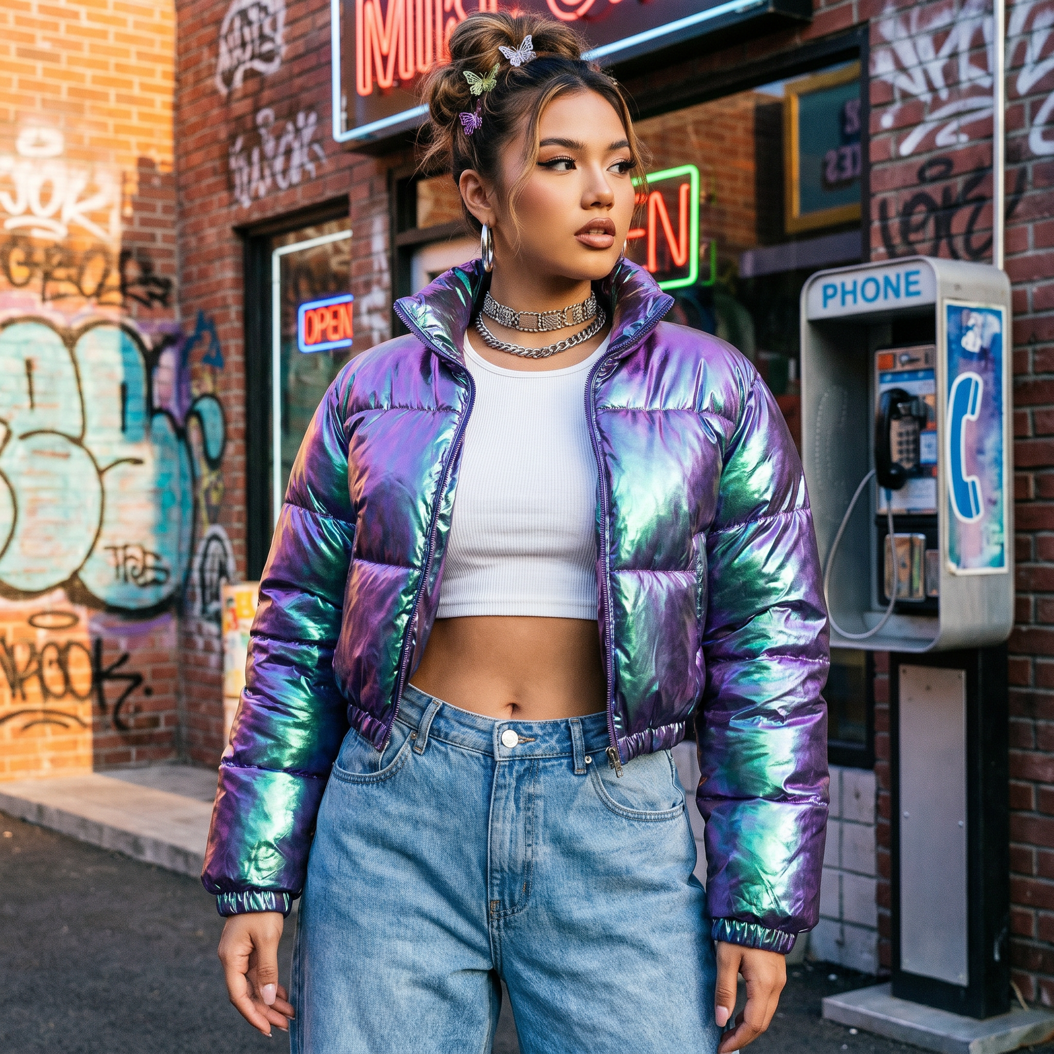 Y2K Cropped Puffer Jacket