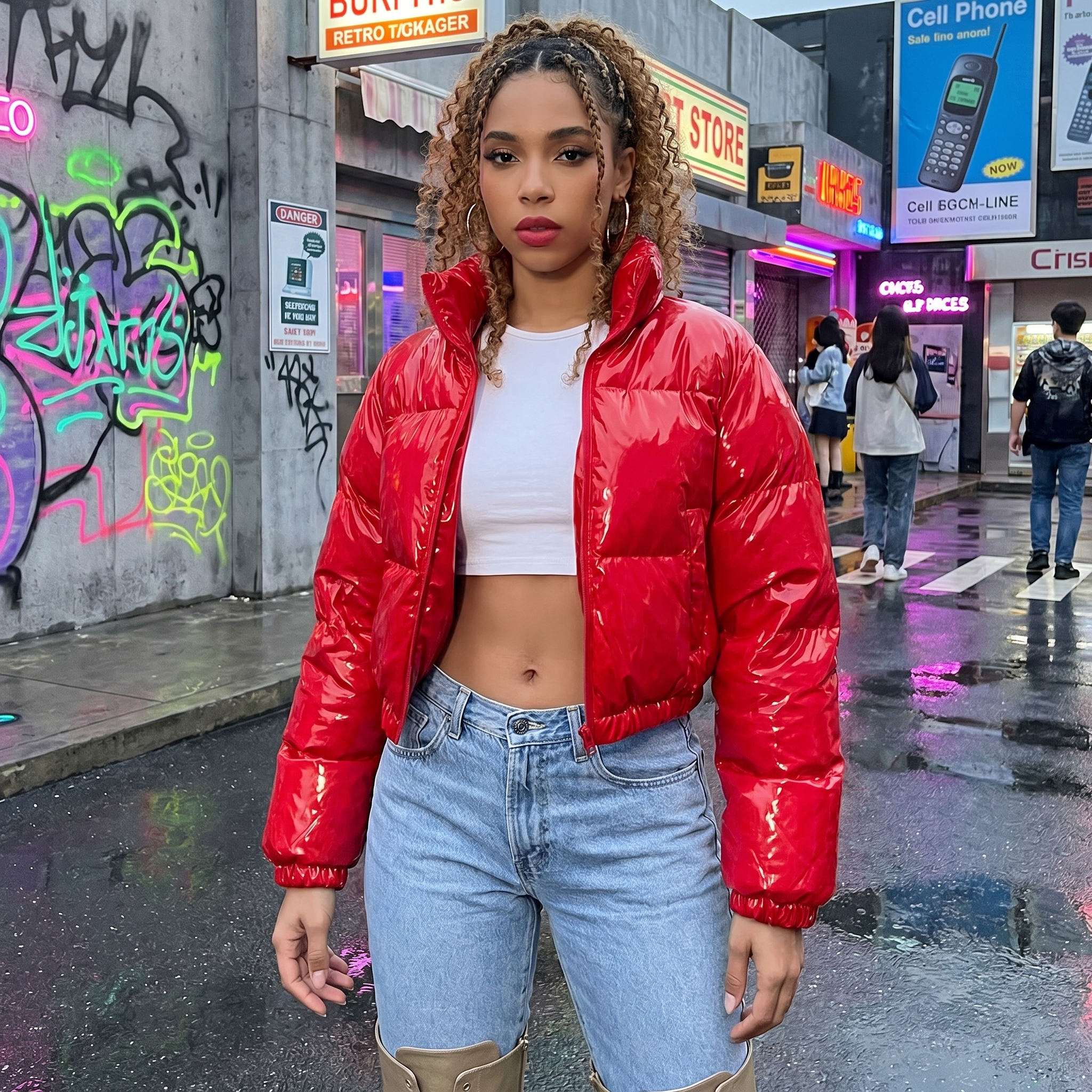 Y2K Cropped Puffer Jacket