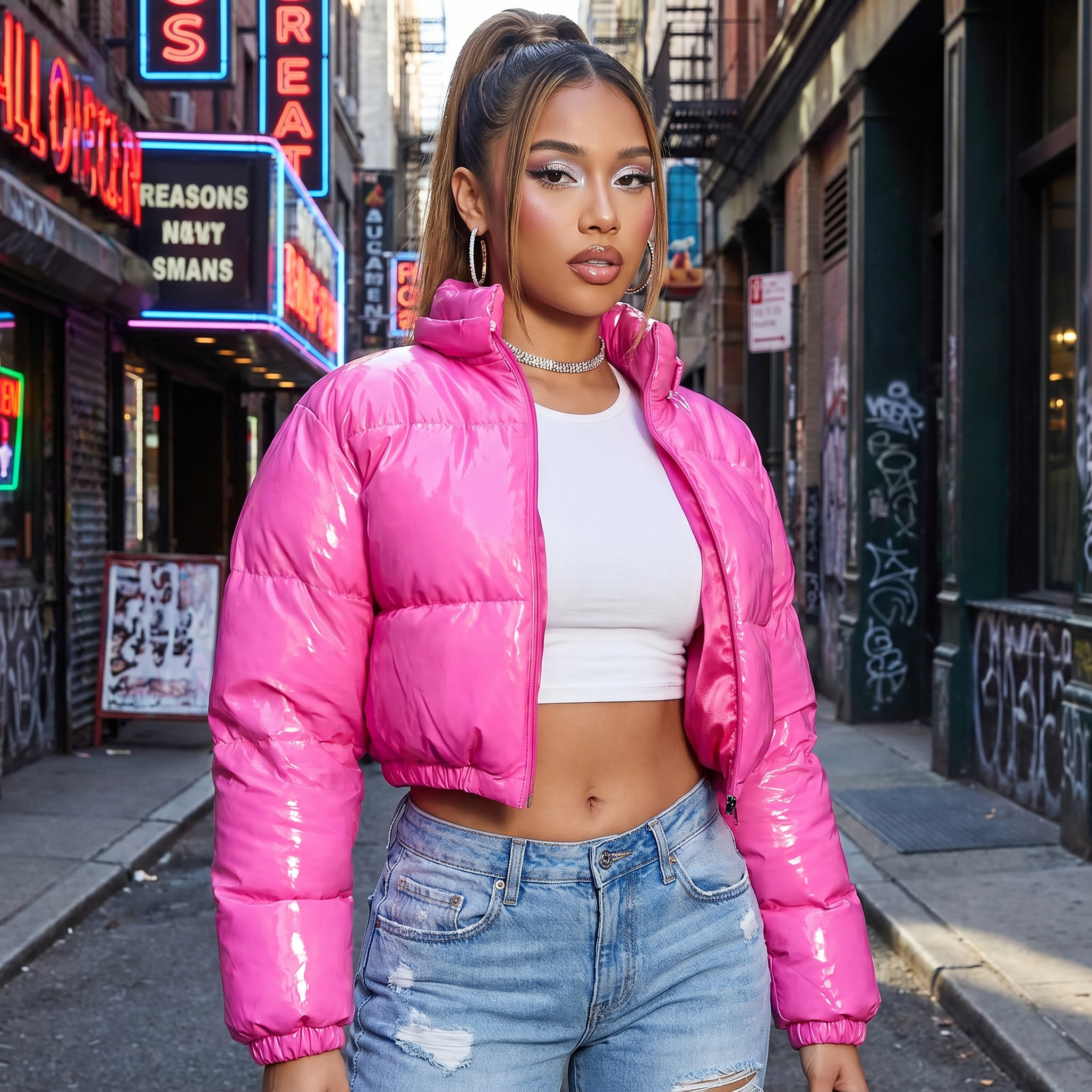 Y2K Cropped Puffer Jacket
