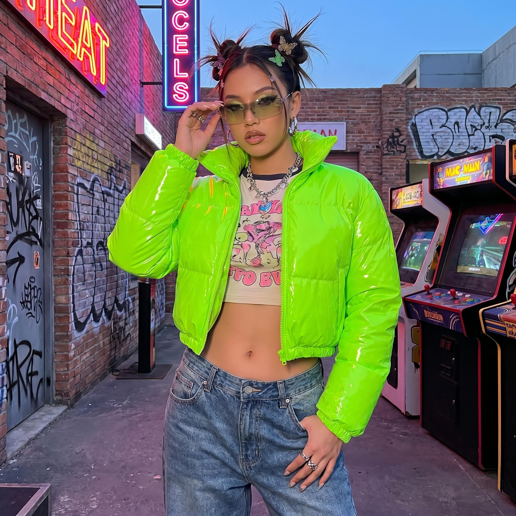Faux Leather Cropped Y2K Jacket