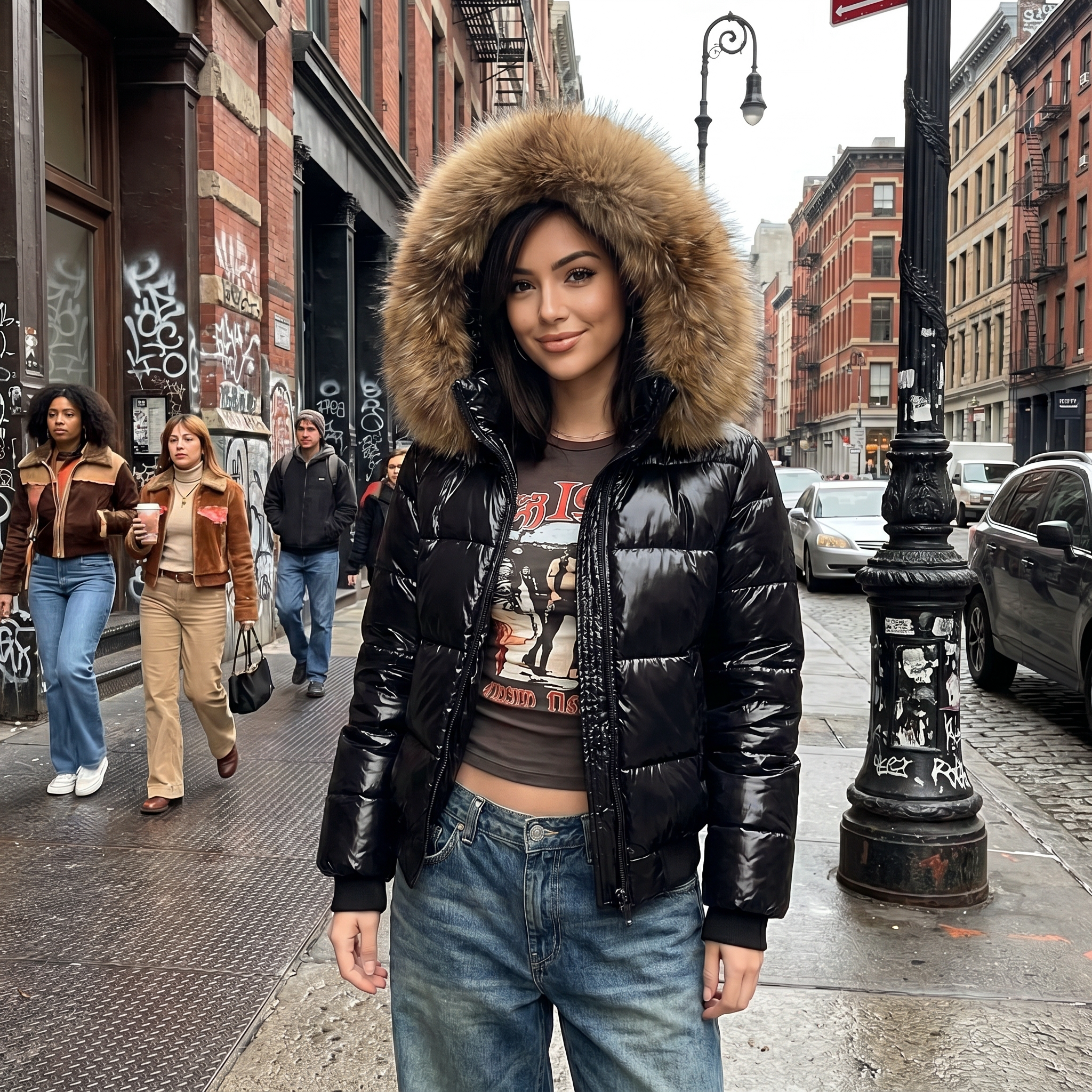 Zip Up Y2k Puffer Jacket