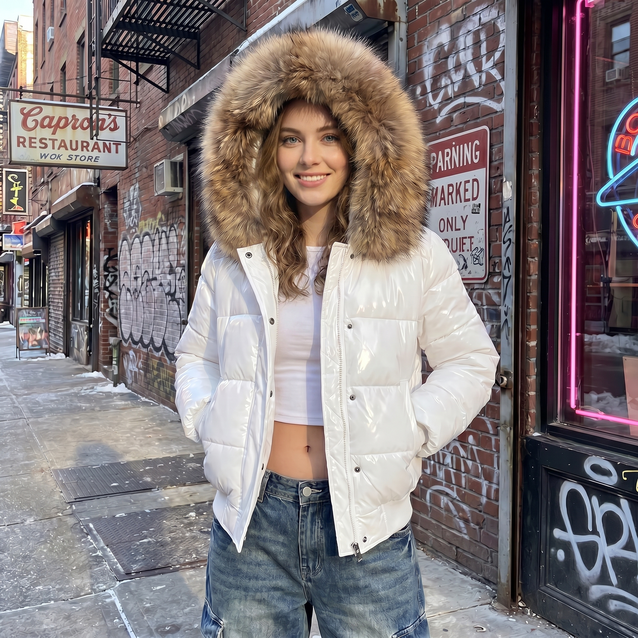 Zip Up Y2k Puffer Jacket