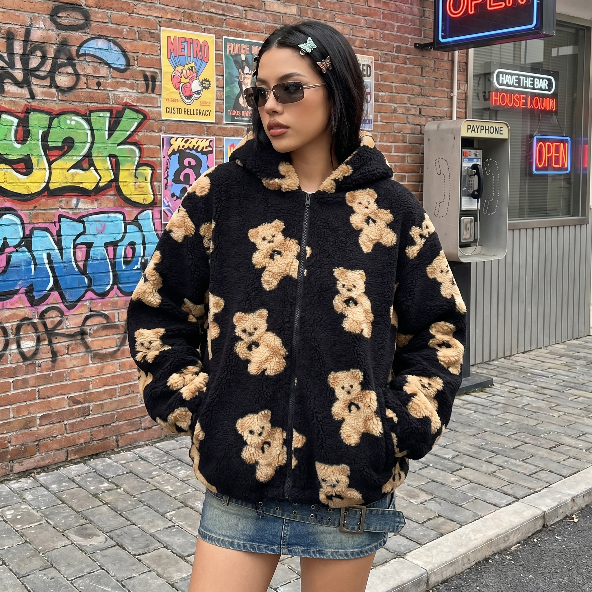 Zip Up Hooded Jackets Y2K