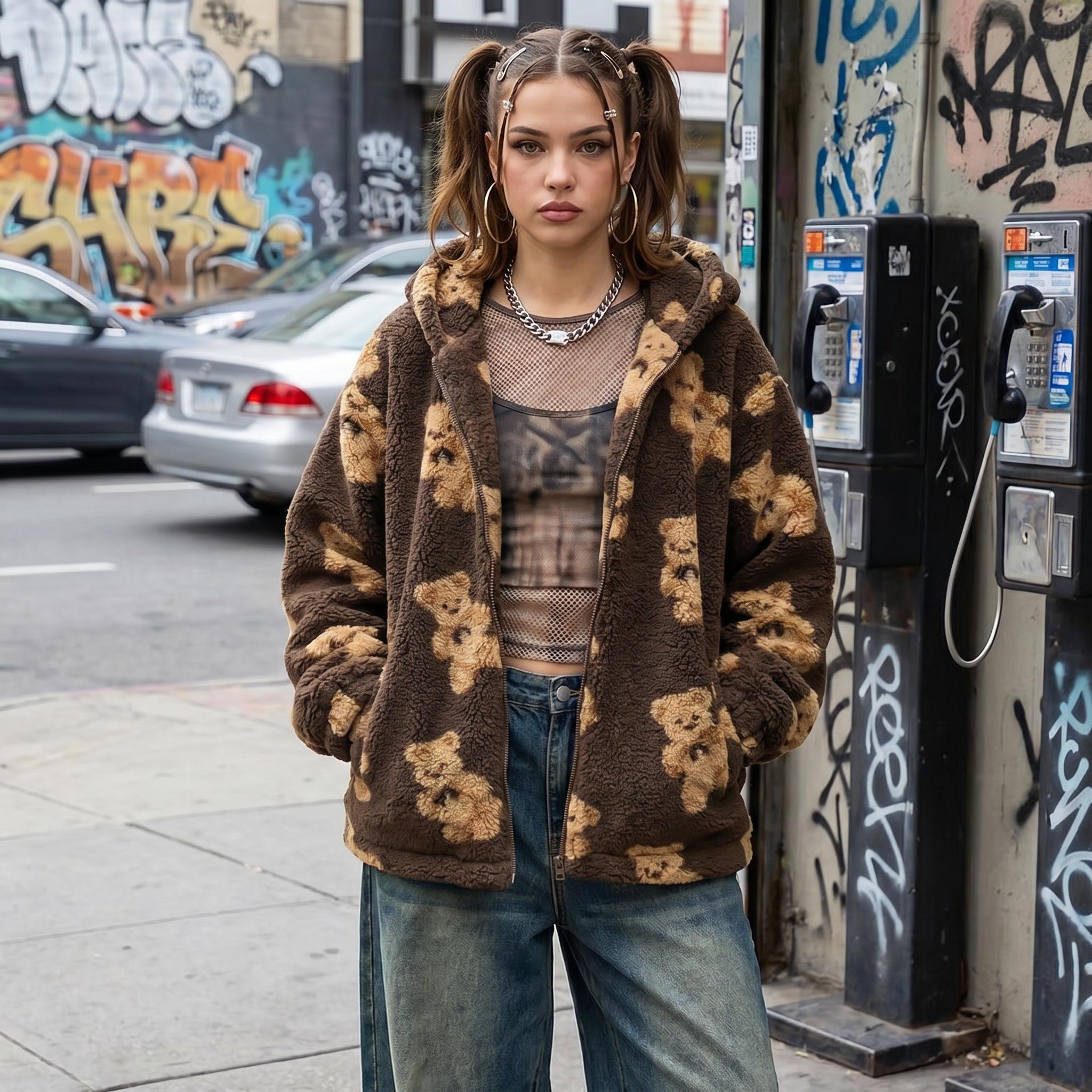 Zip Up Hooded Jackets Y2K