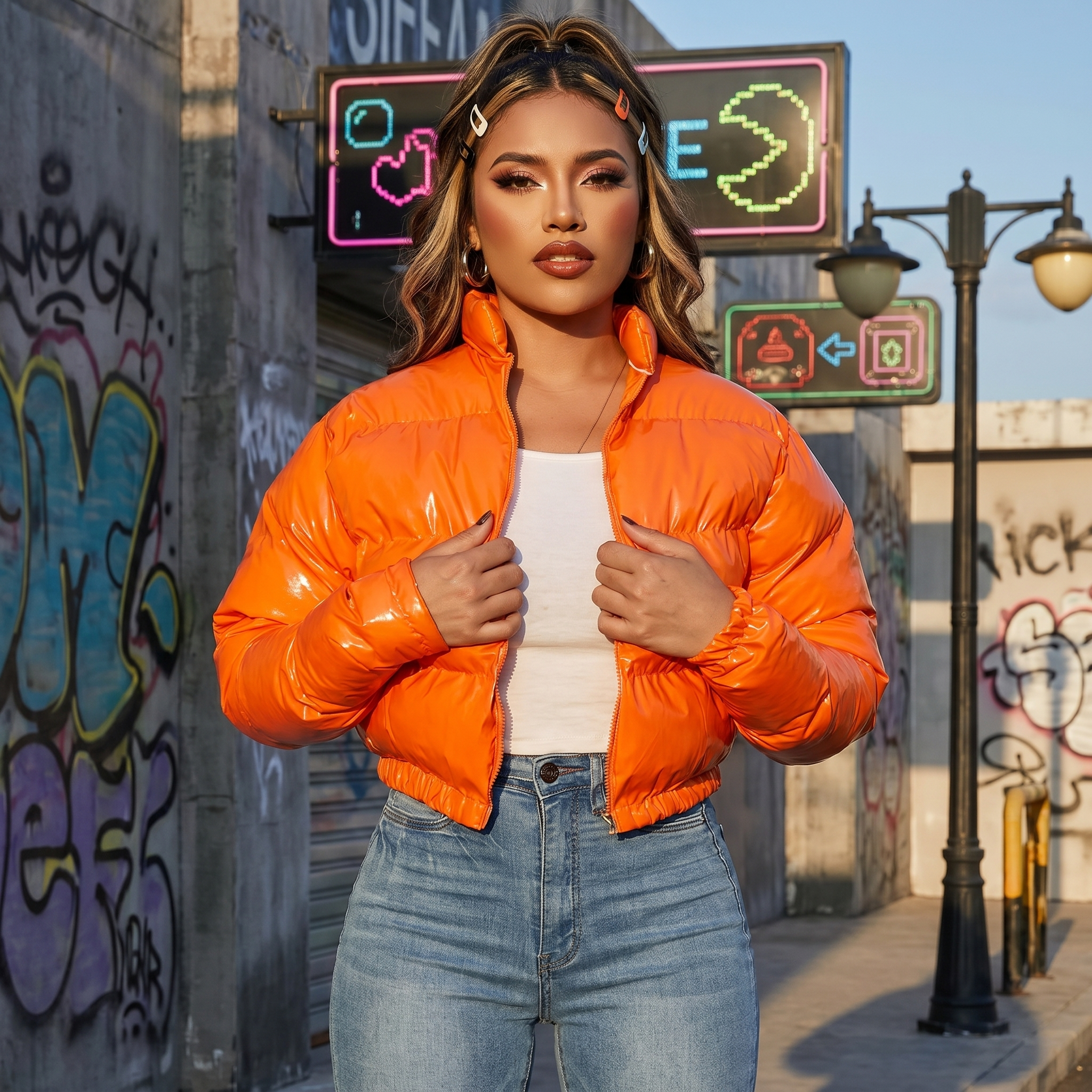 Women's Y2K Cropped Puffer Jacket