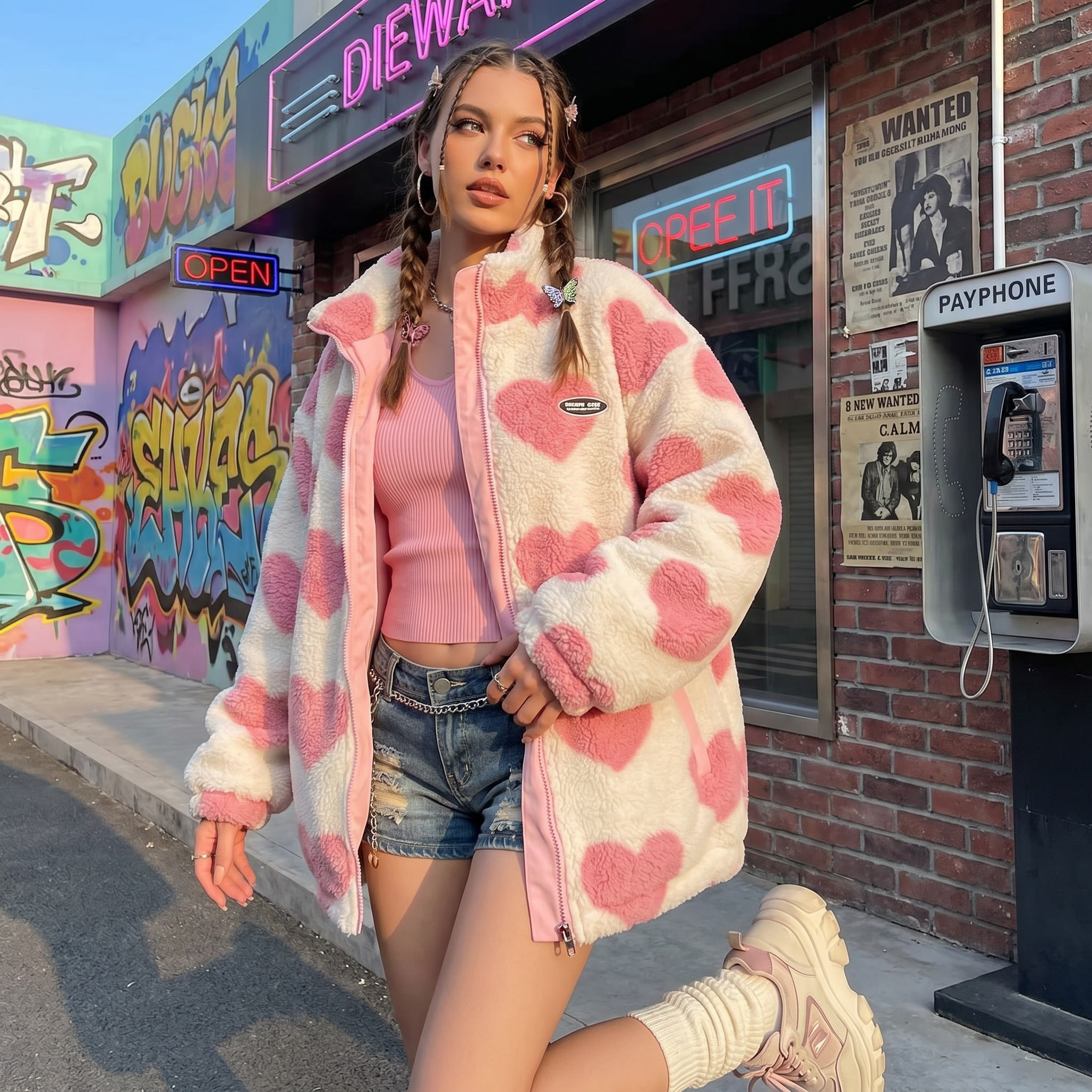 Oversized Y2K Plush Coat