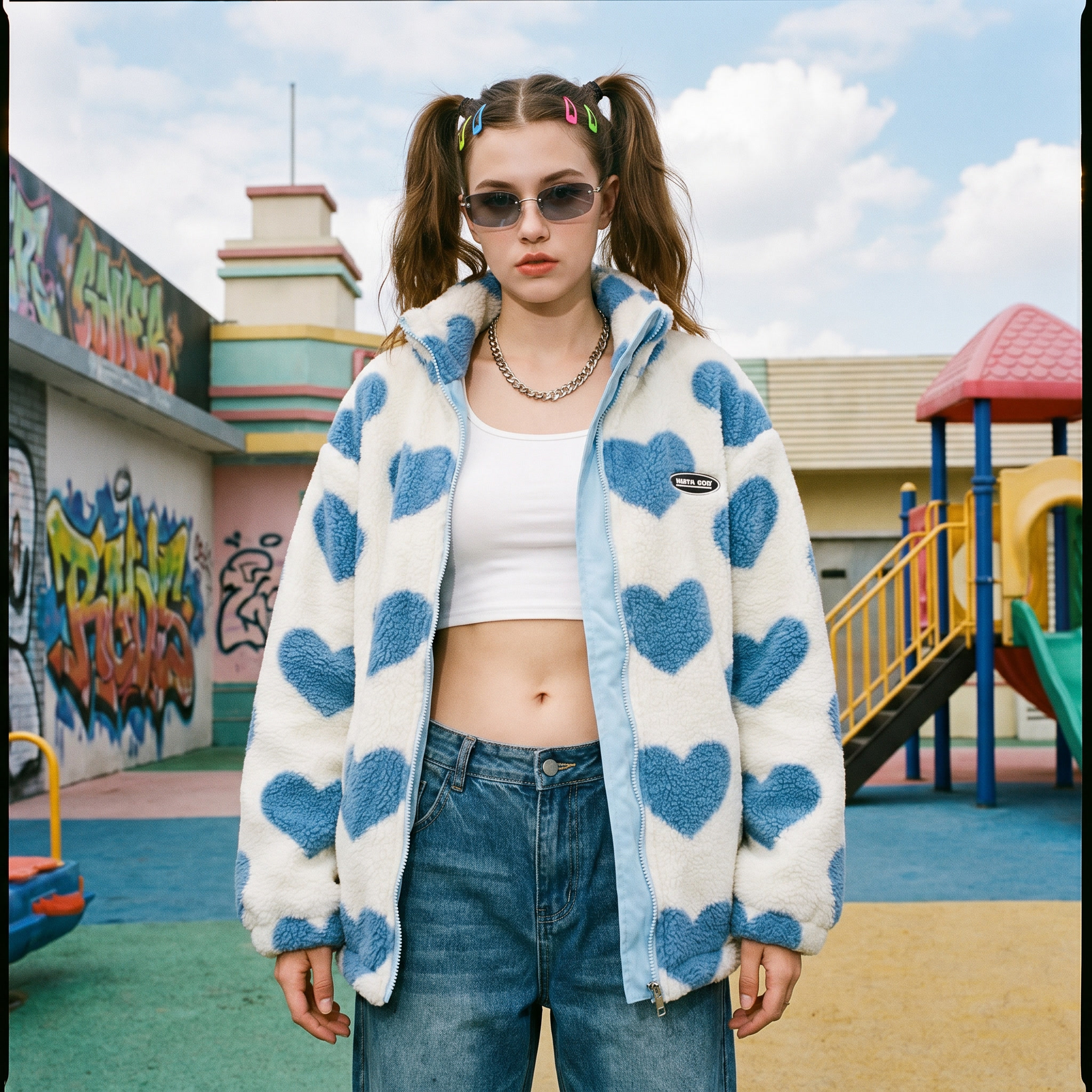 Oversized Y2K Plush Coat