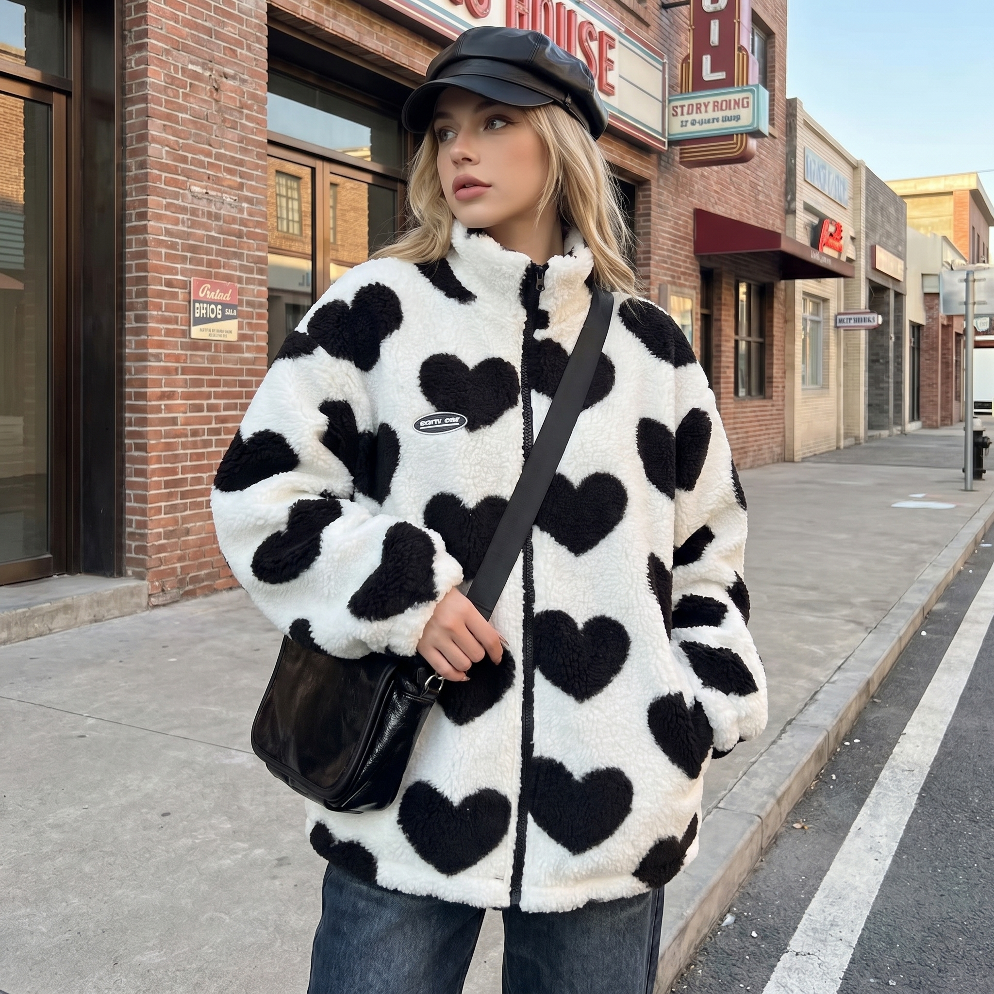 Oversized Y2K Plush Coat