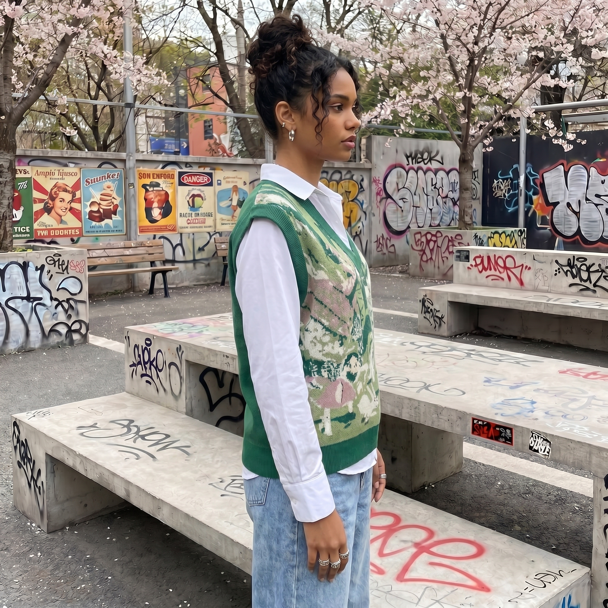 Knitted Y2K Sweater Vest