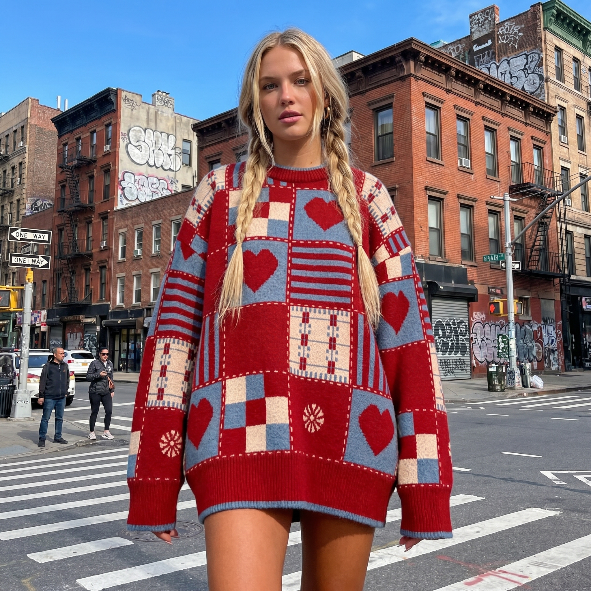 Oversized Heart Sweater Y2K