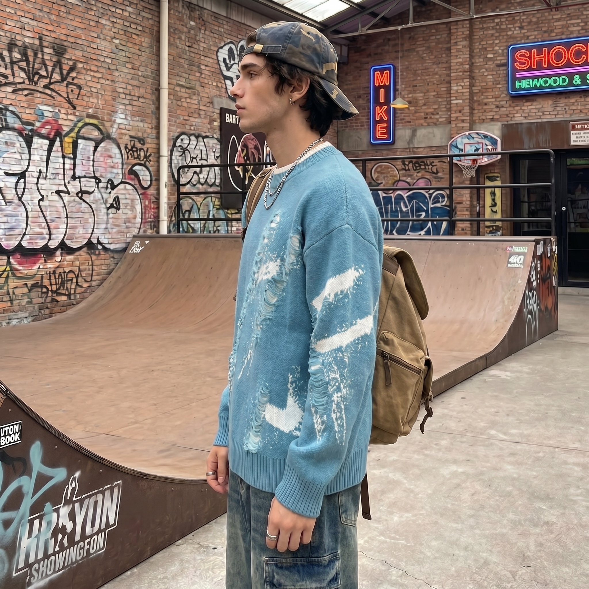 Y2K Men Casual Sweater