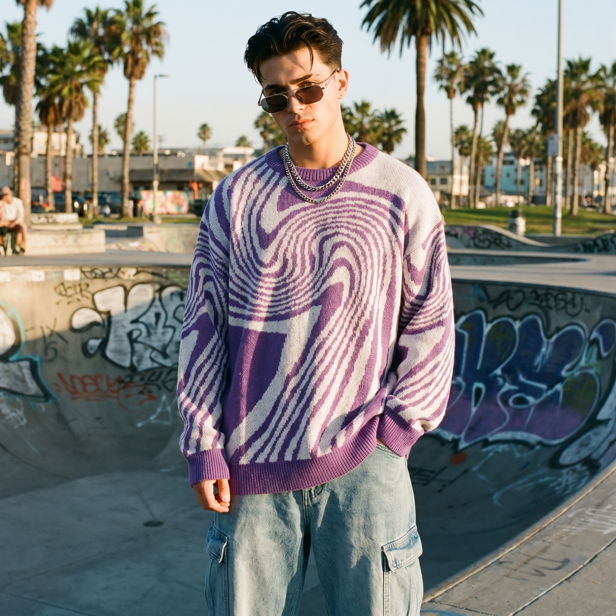 Jacquard Pattern Y2K Pullover