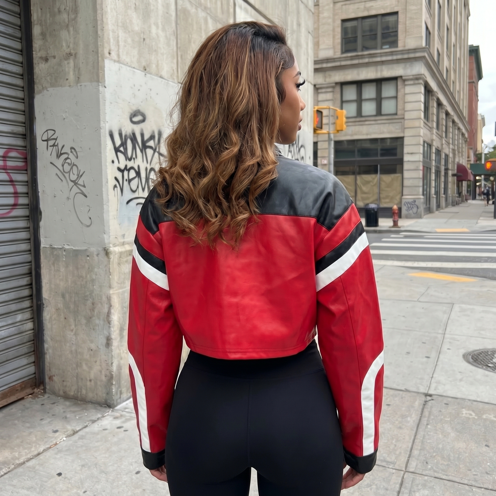 Racing Style Cropped Jacket