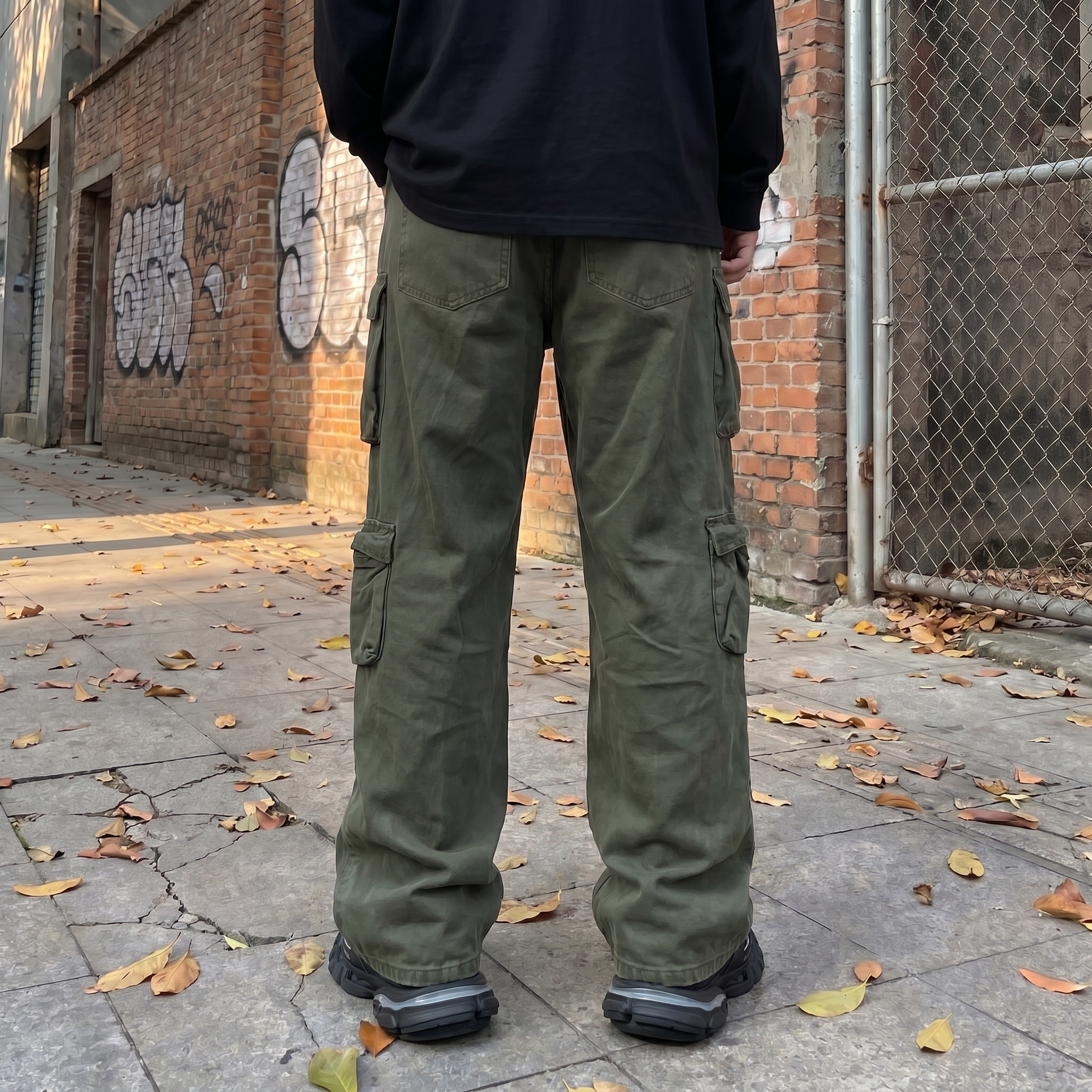 Green Y2K Cargo Pants