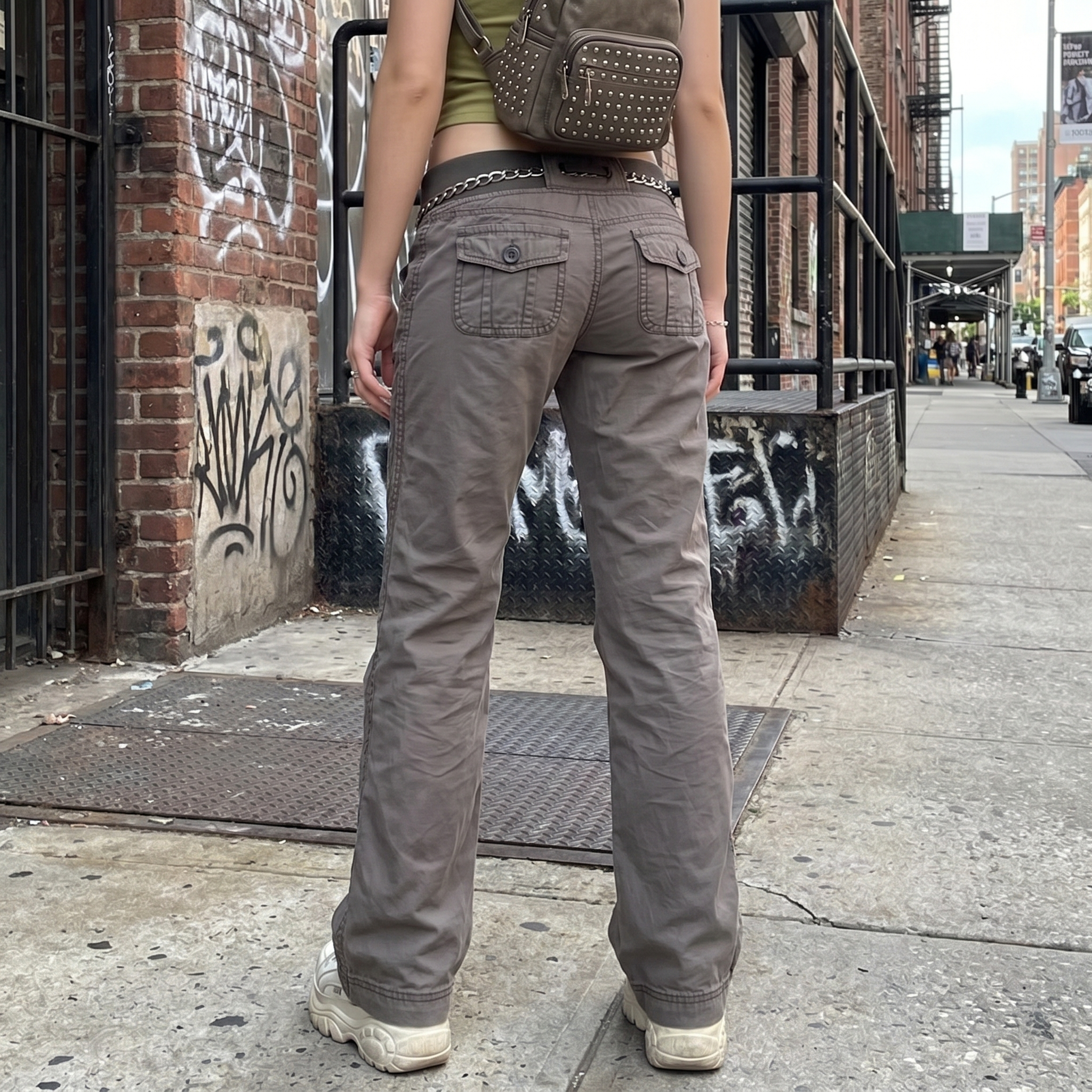 Lace-up Low Rise Y2K Pants