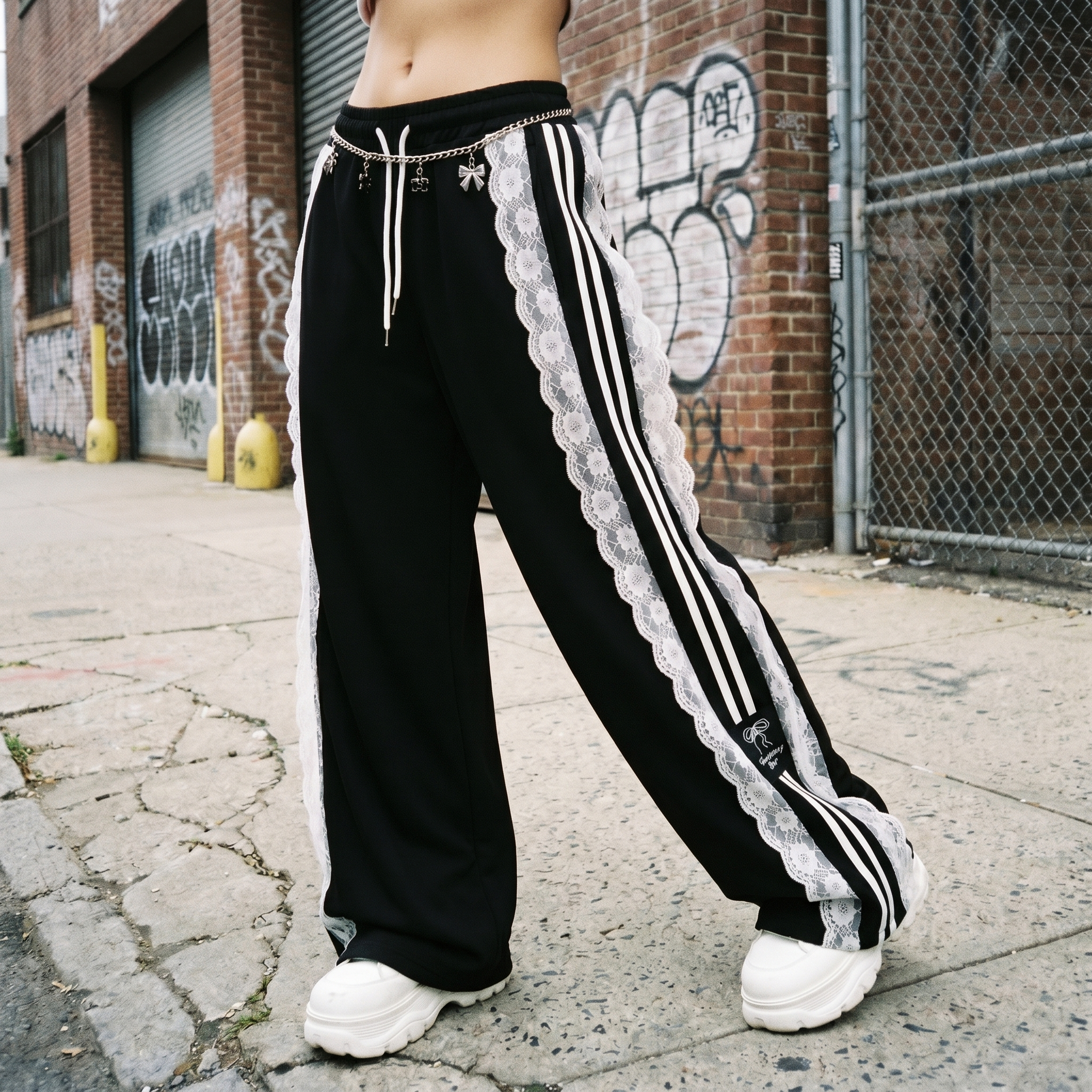 Lace Patchwork Casual Pants