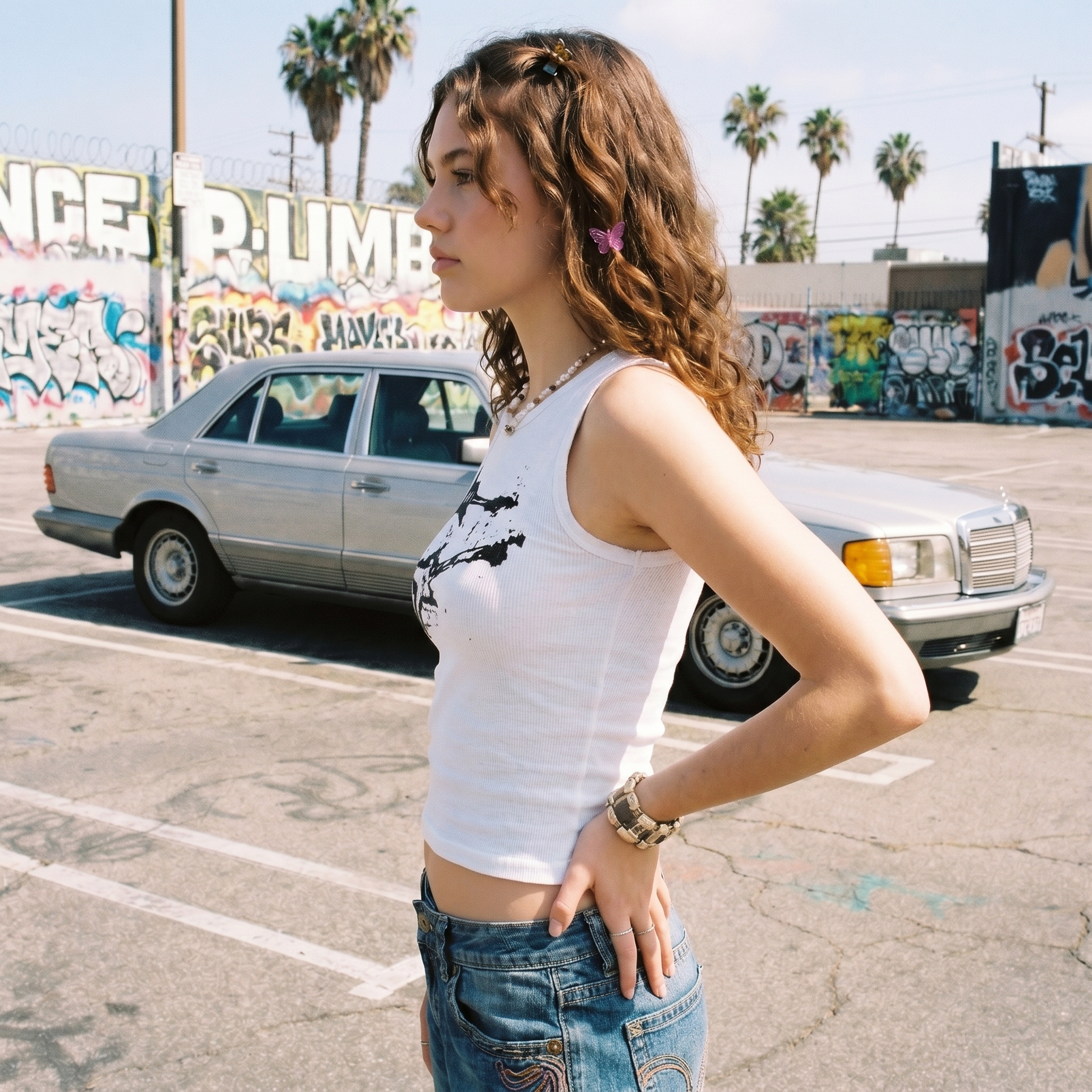Guitar Print Y2K Cropped Tank Top