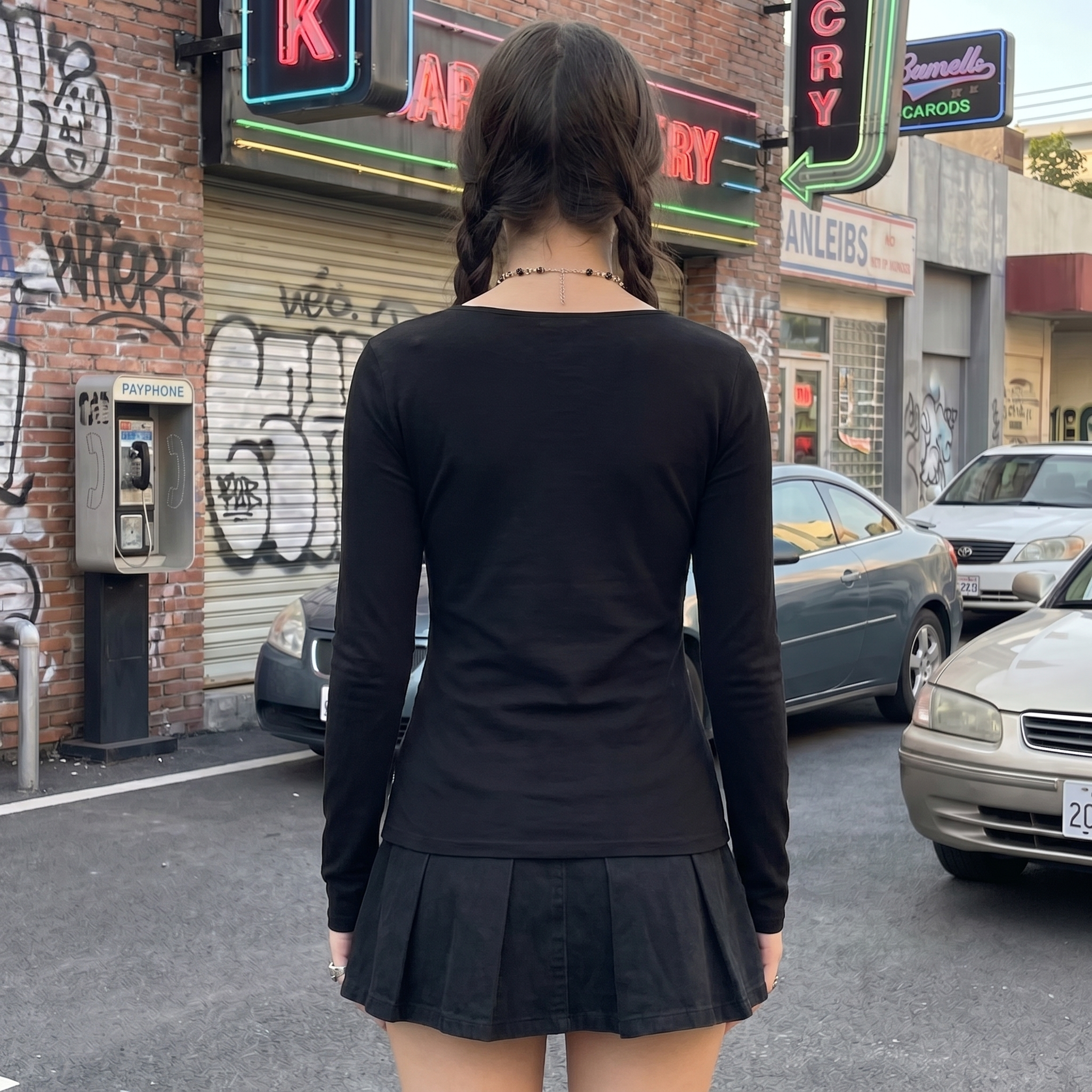 Rhinestone Y2K Long Sleeve Top