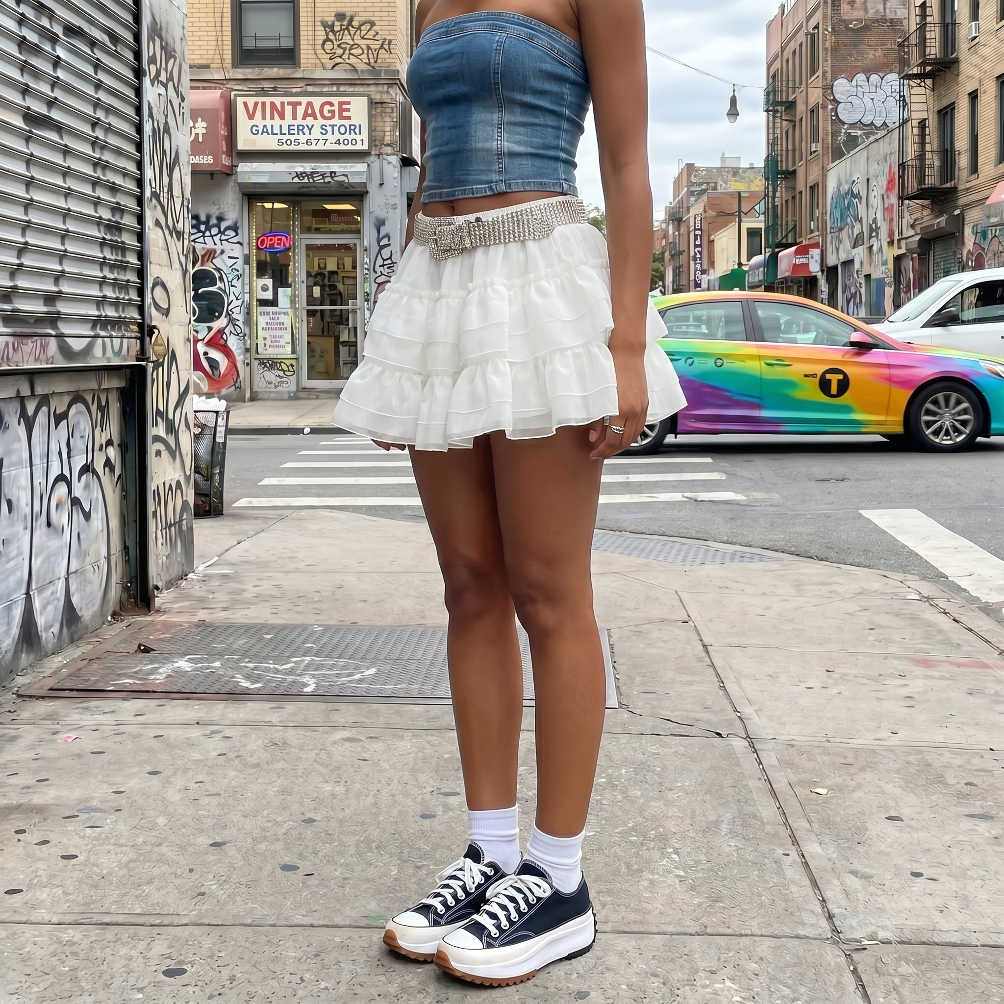 Ruffle Flare Y2K Mini Skirt