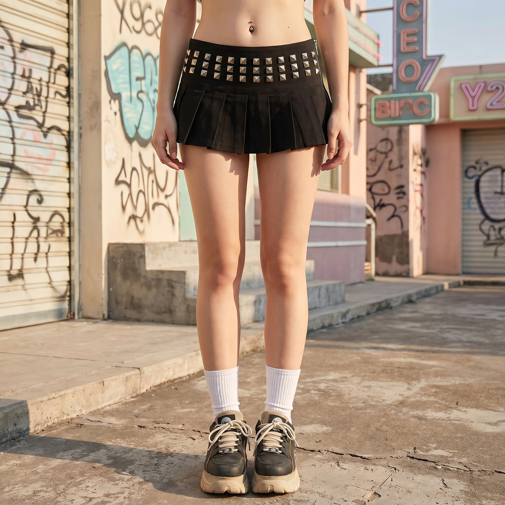 Y2K Studded Mini Skirt