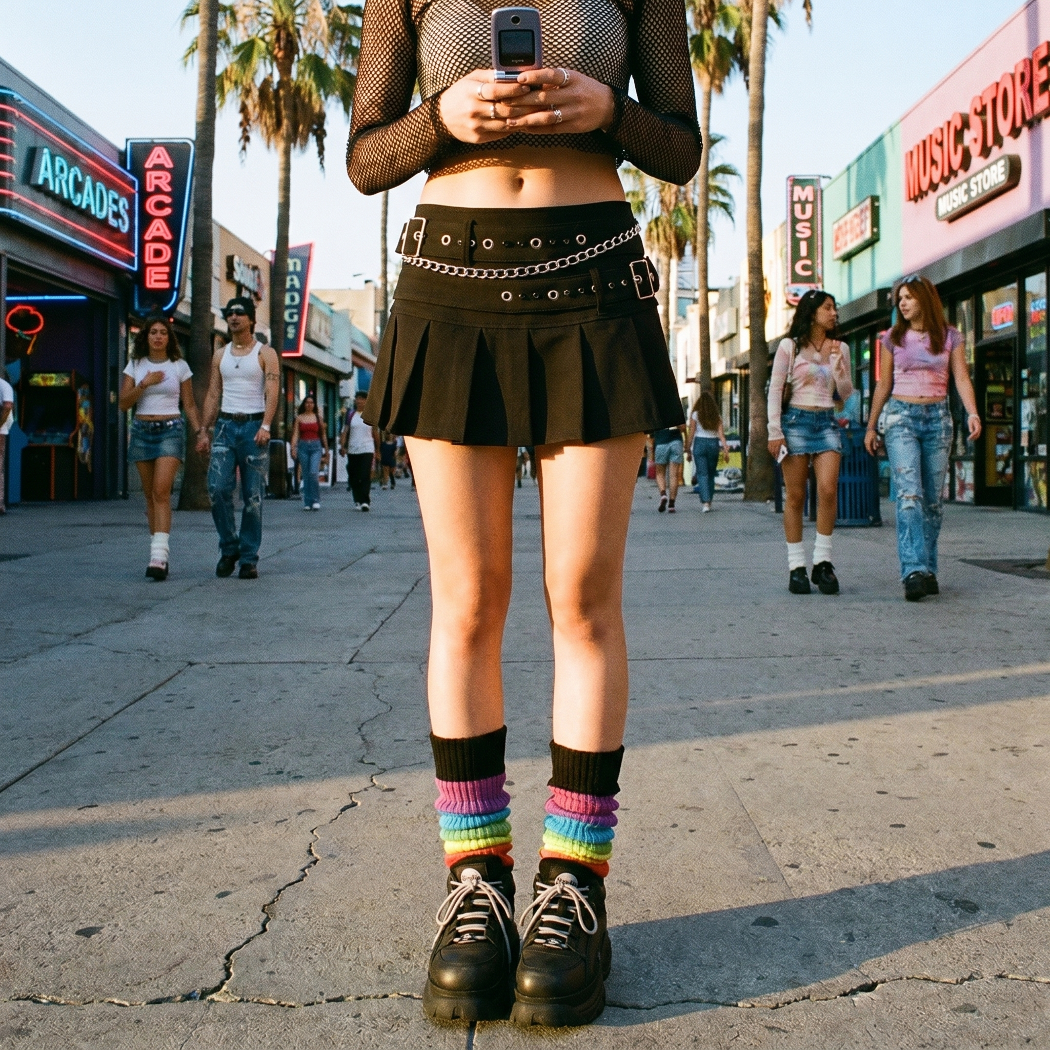 Y2K Double Belt Mini Skirt