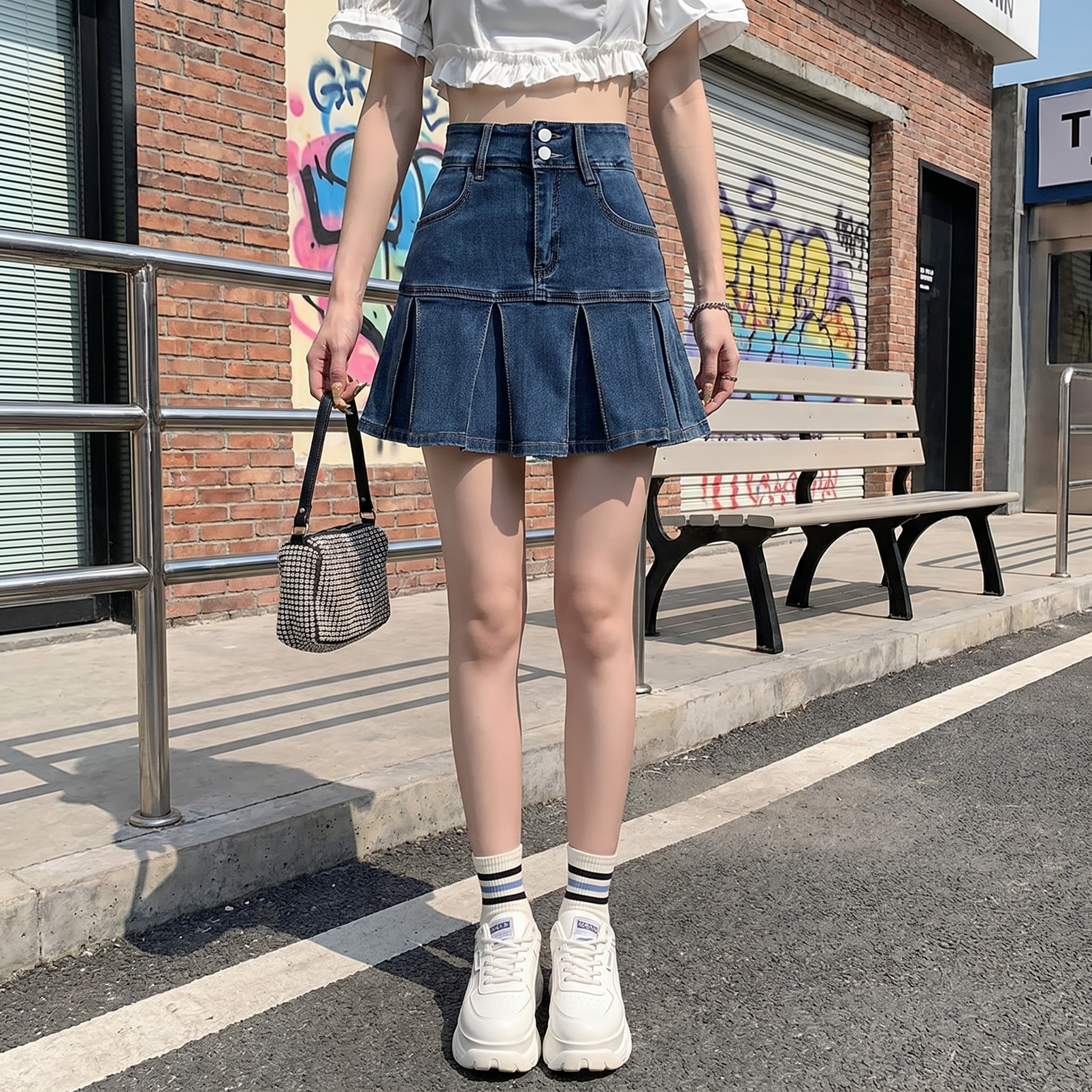 Y2K Women's Mini Denim Skirt