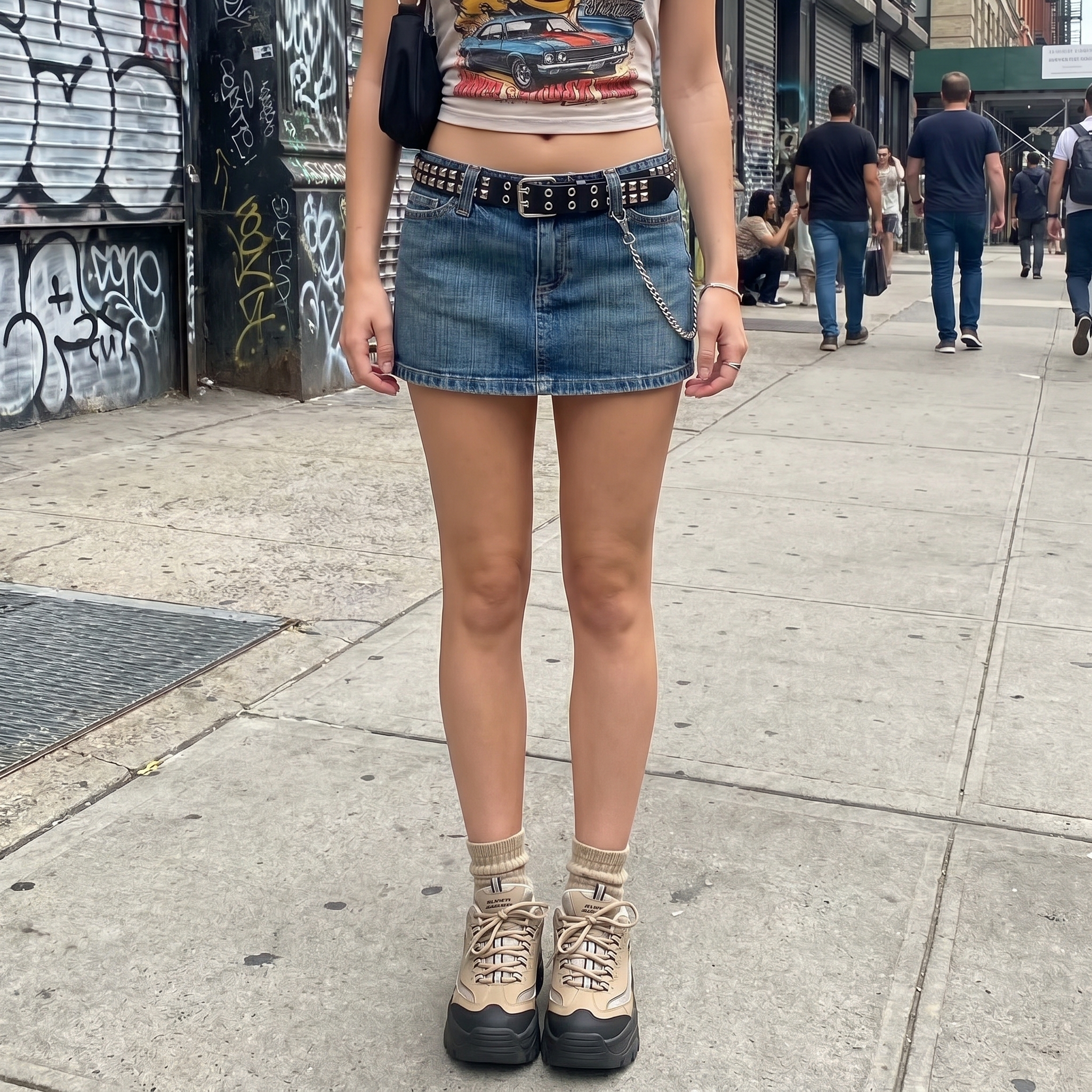 Straigth Cut Streetwear Y2K Skirt