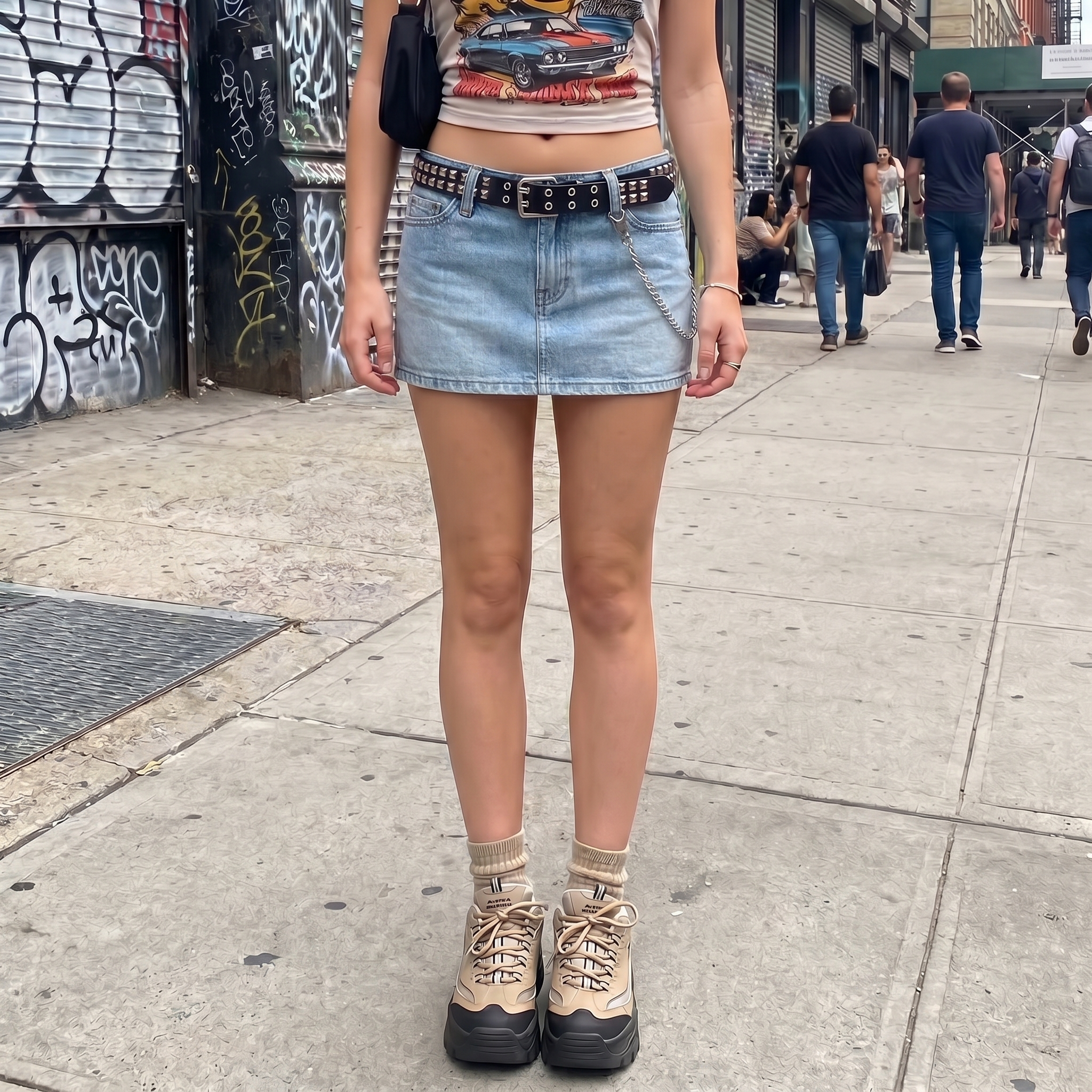 Straigth Cut Streetwear Y2K Skirt