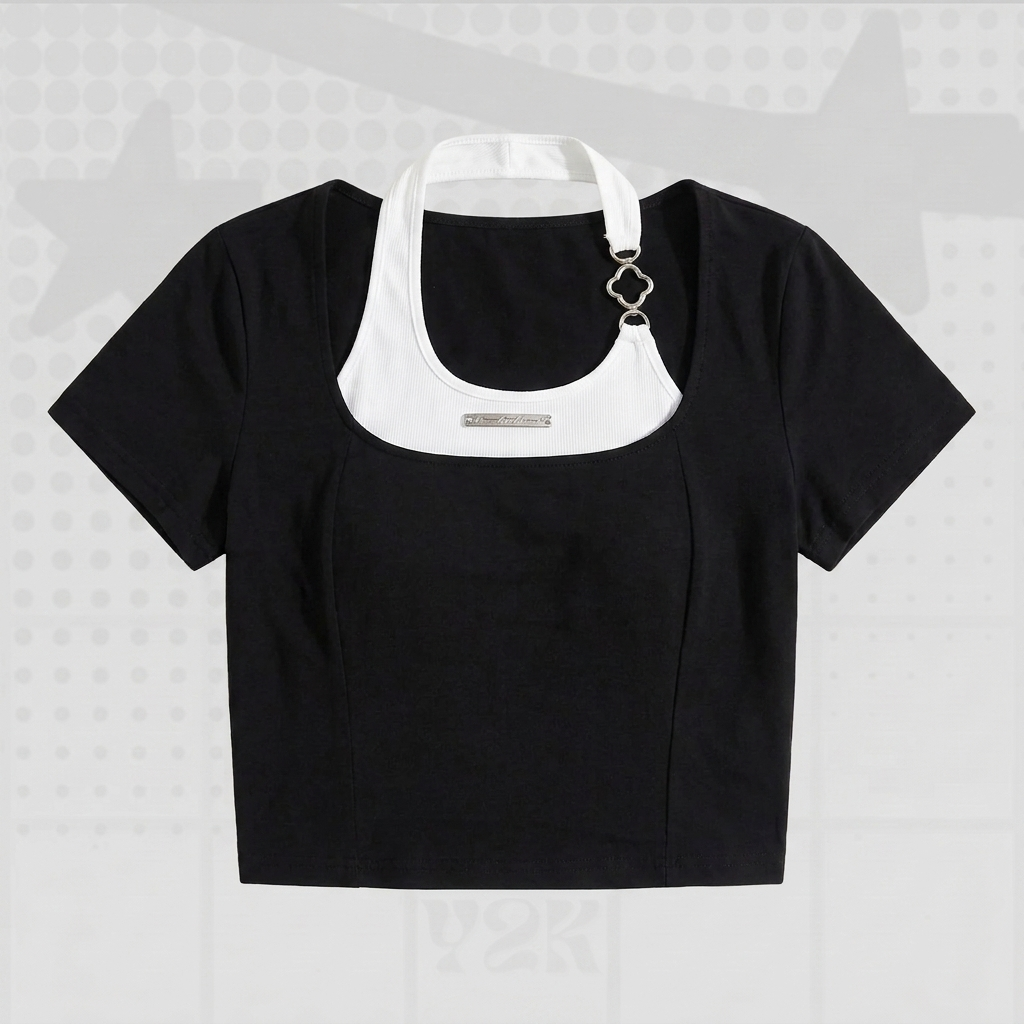Slim Crop Top Y2K