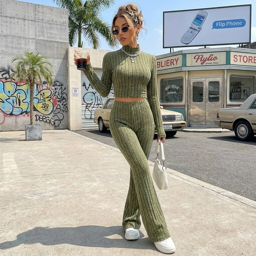 Knitted Bodycon Y2K Tracksuit