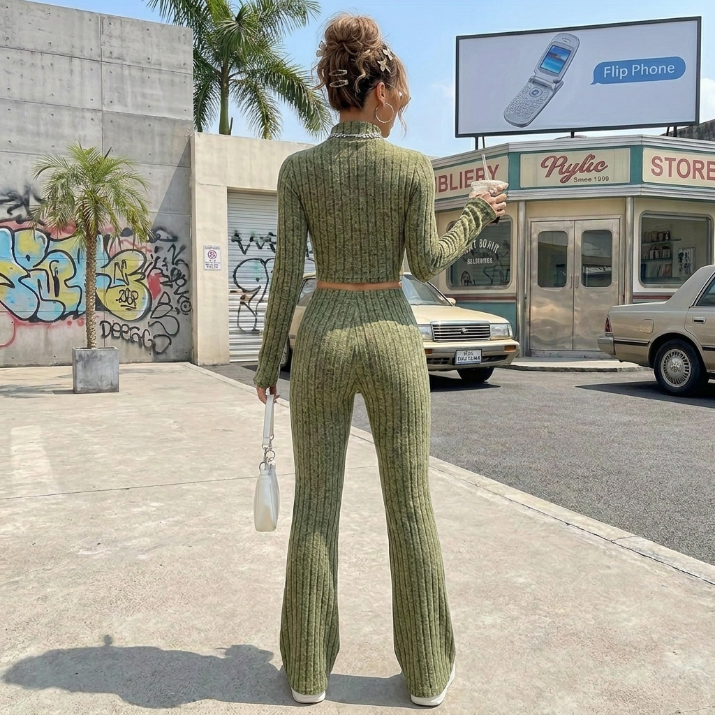 Knitted Bodycon Y2K Tracksuit
