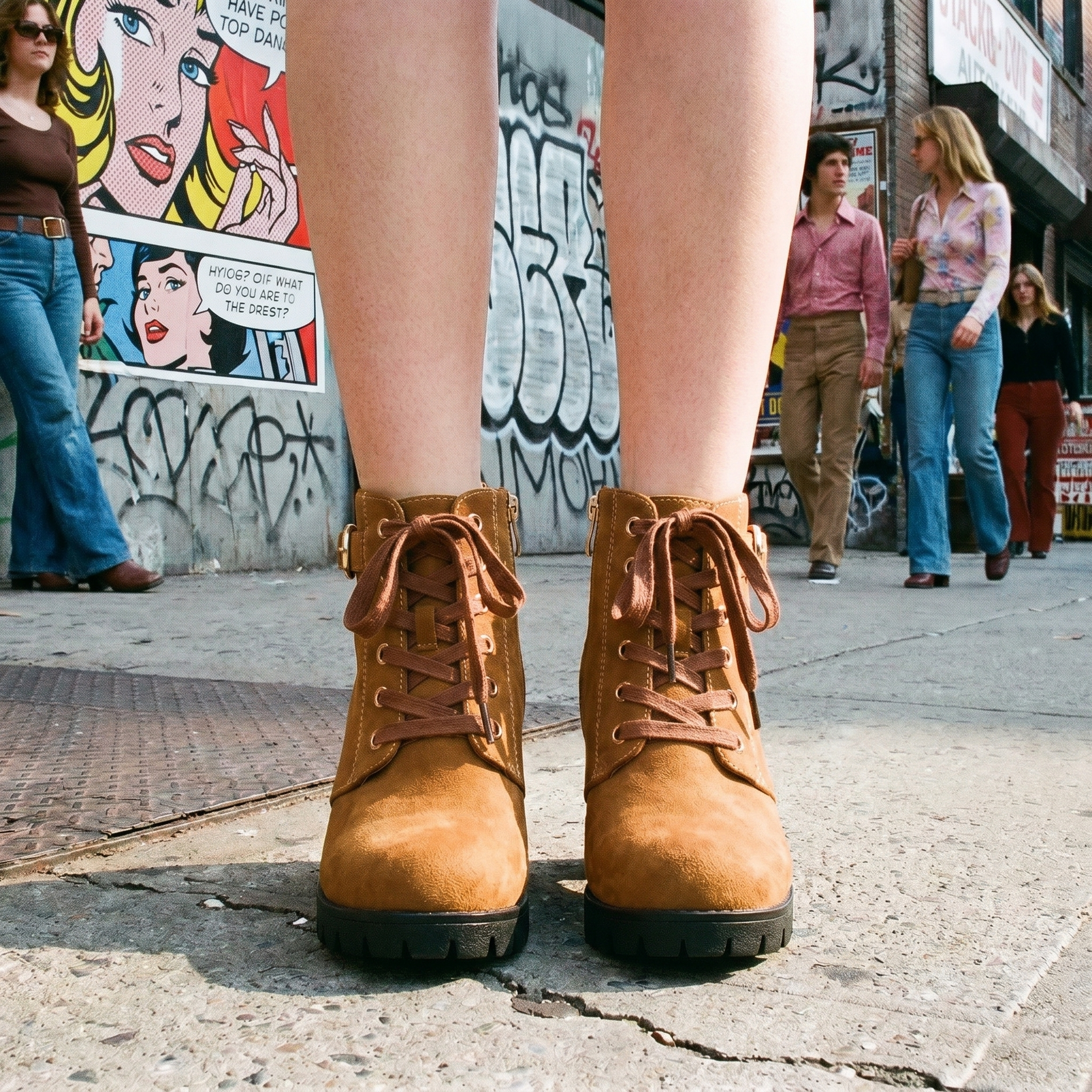 Zipper Y2K Lace Up Boots