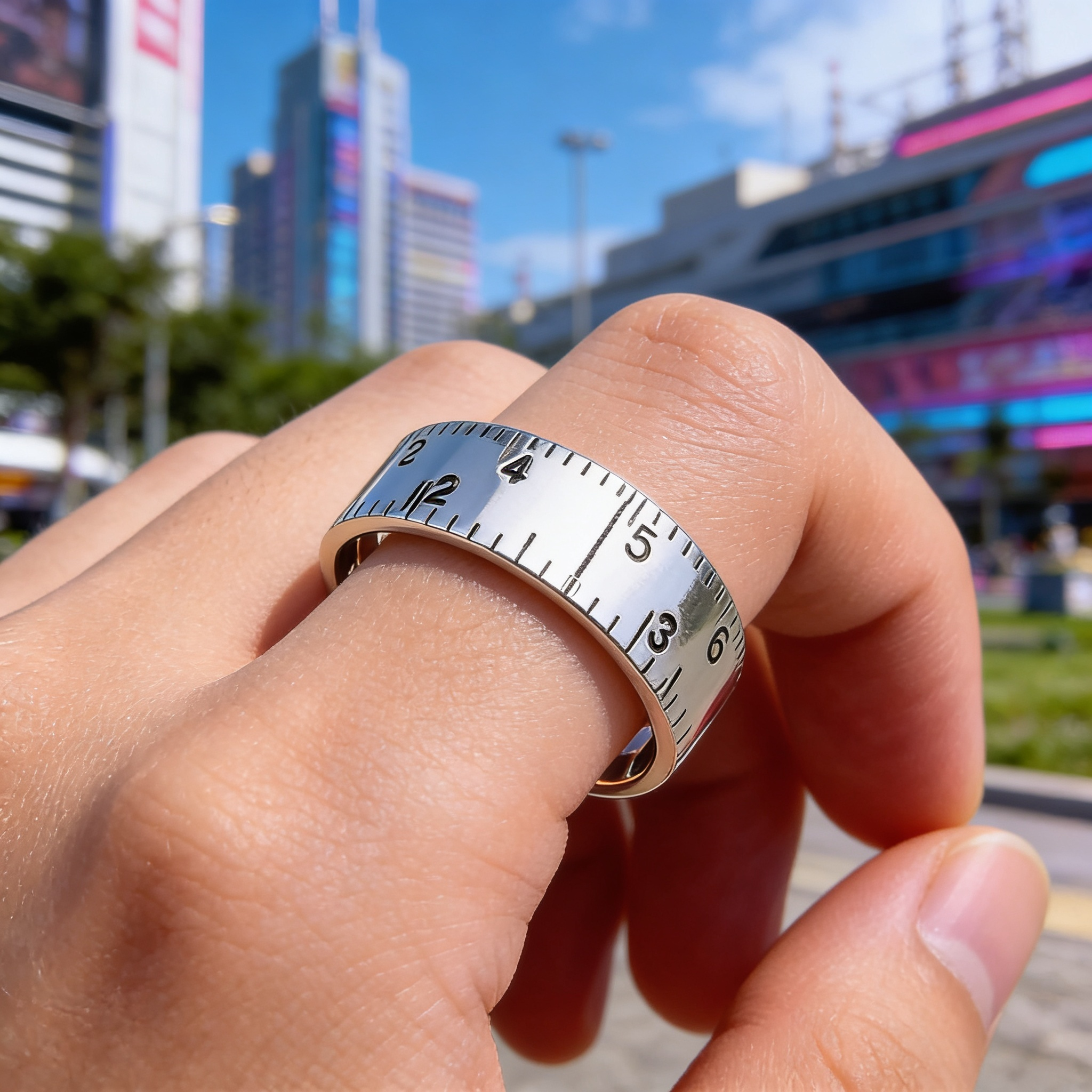 Y2K Measuring Tape Ring