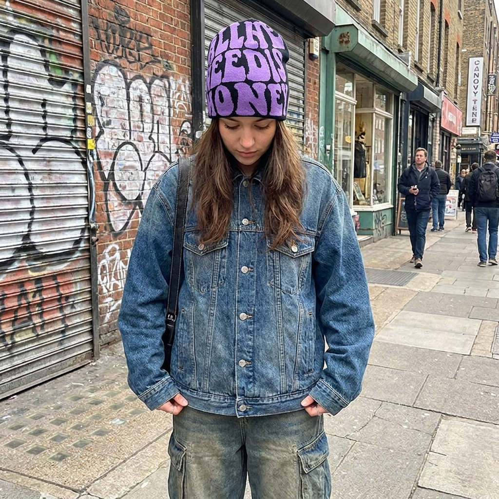 Letter Printed Y2K Beanie