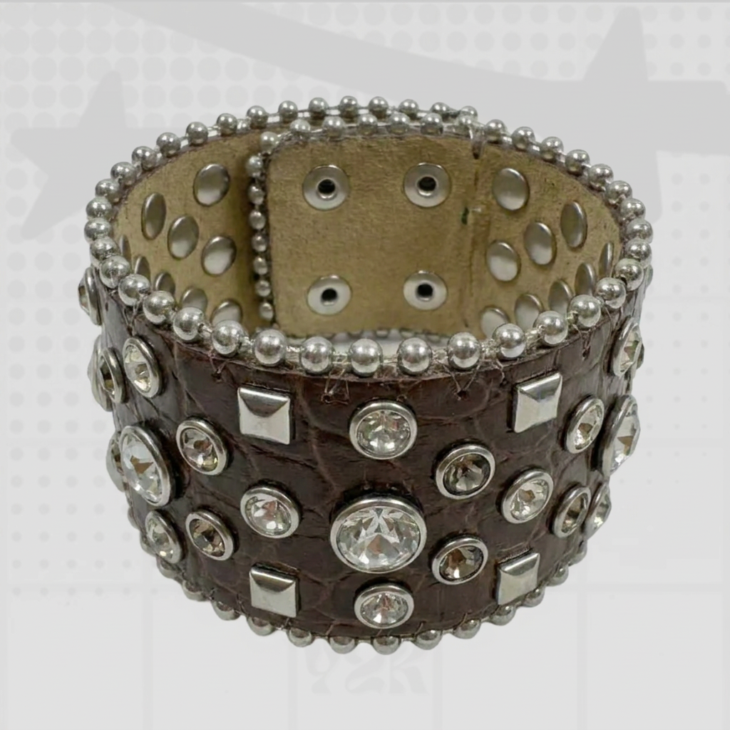 Y2K Rhinestone Snap Bracelet