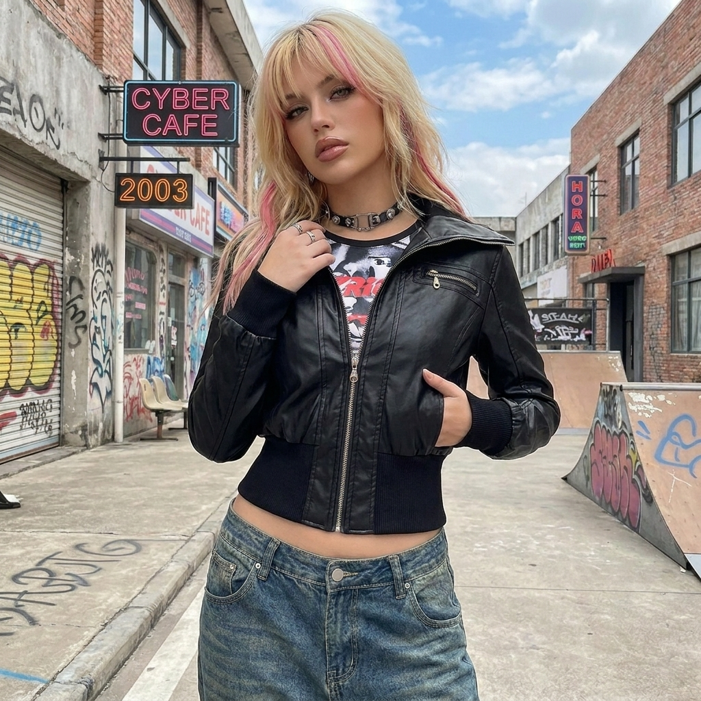 Vintage Pu Leather Jacket