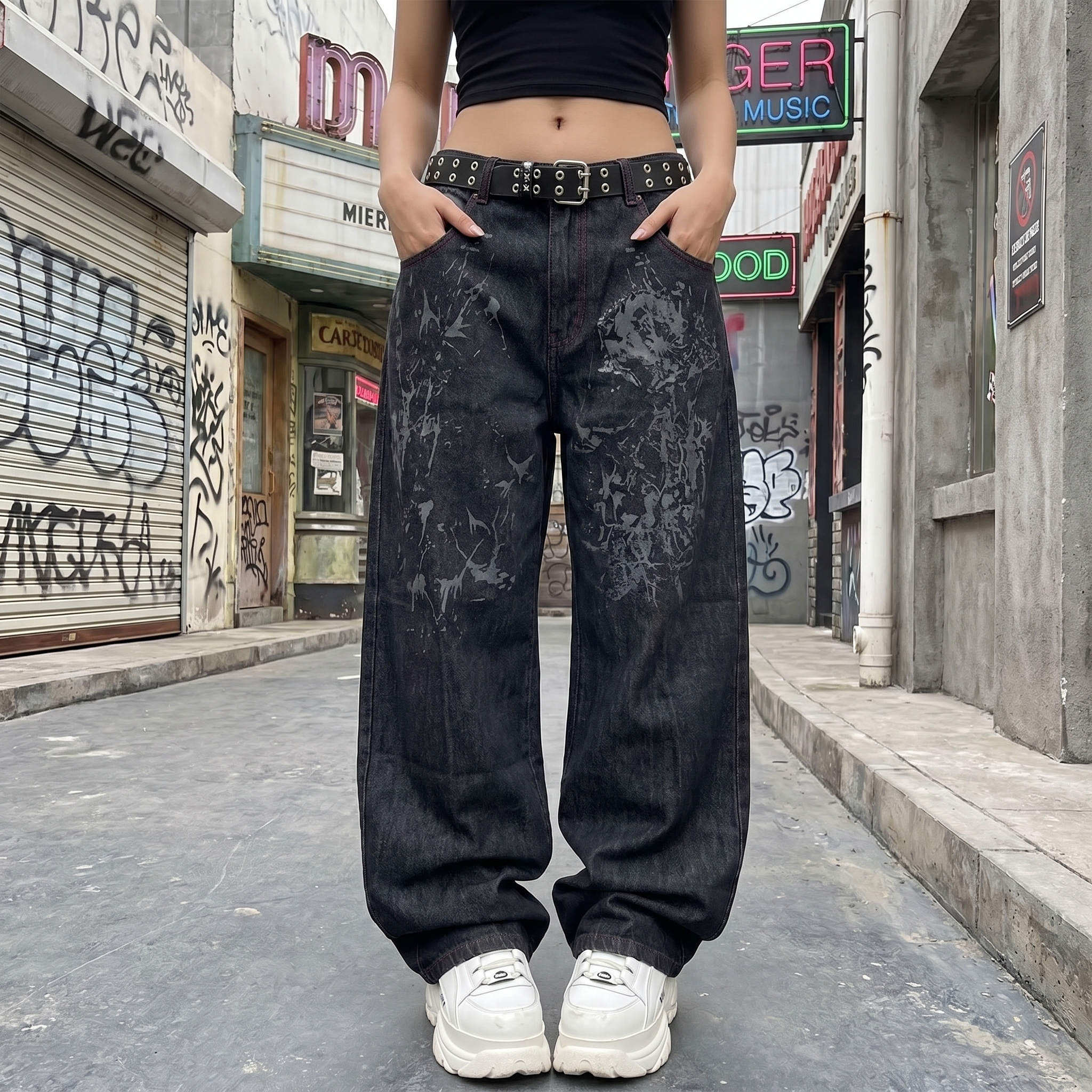 Black Y2K Baggy Jeans