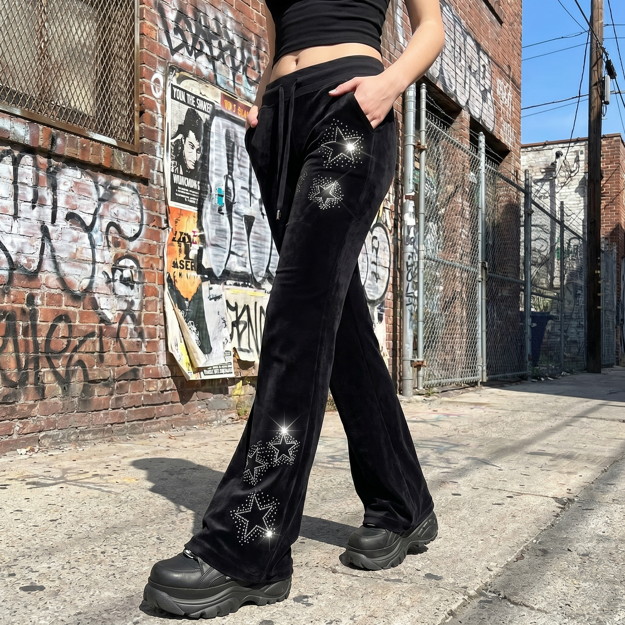 Y2k Streetwear Velvet Pants
