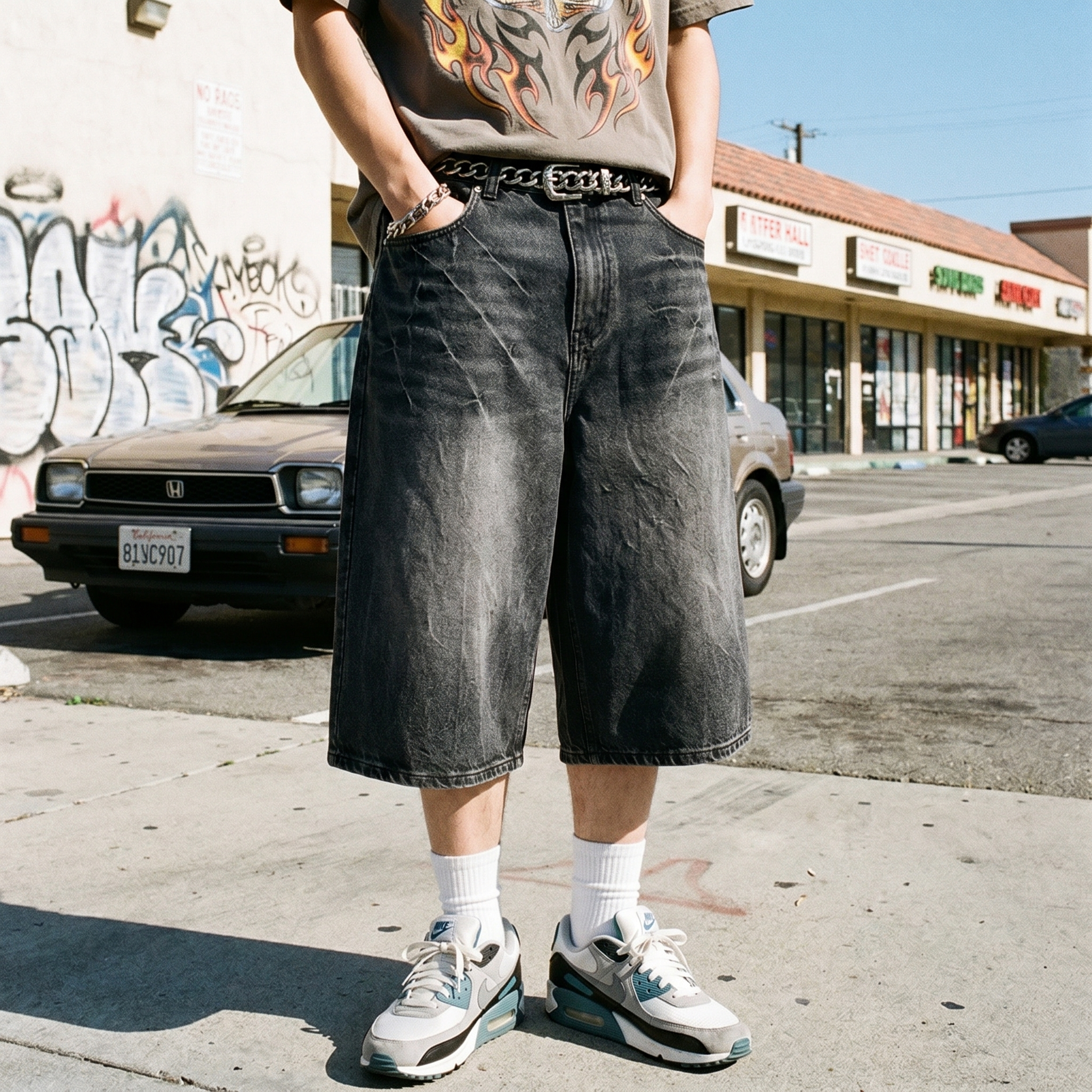 Y2K Washed Denim Jorts