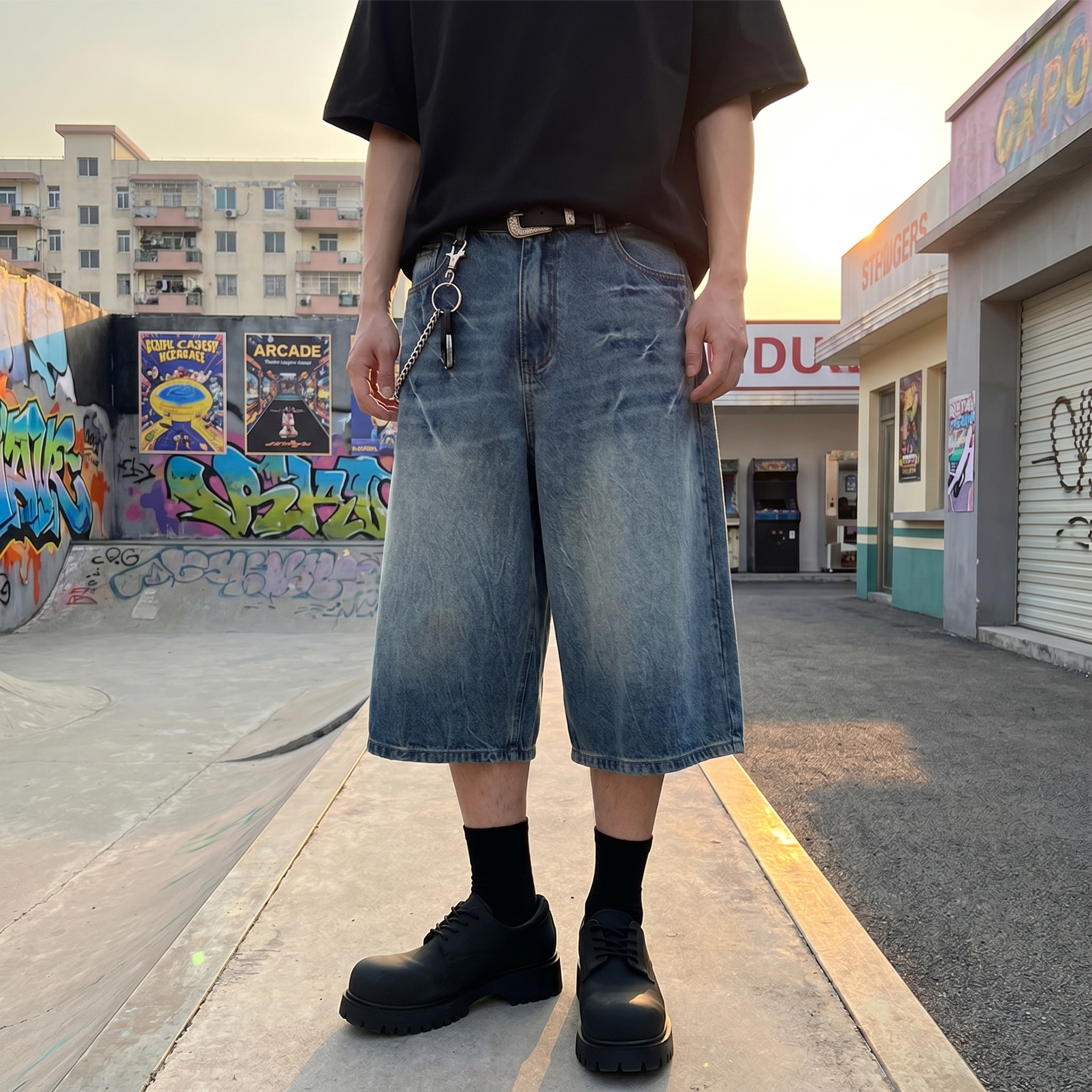 Y2K Washed Denim Jorts