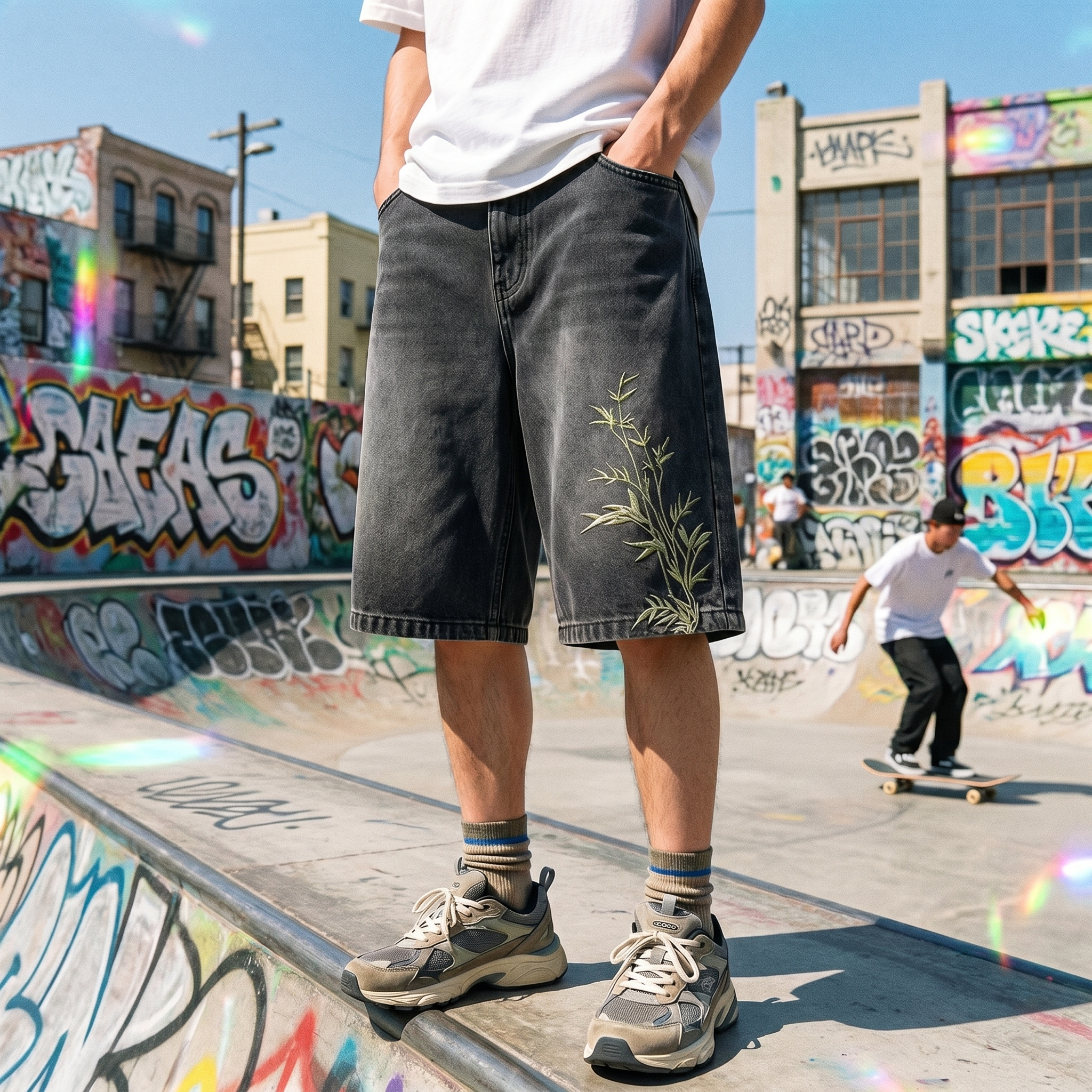 Y2K Embroidered Denim Jorts