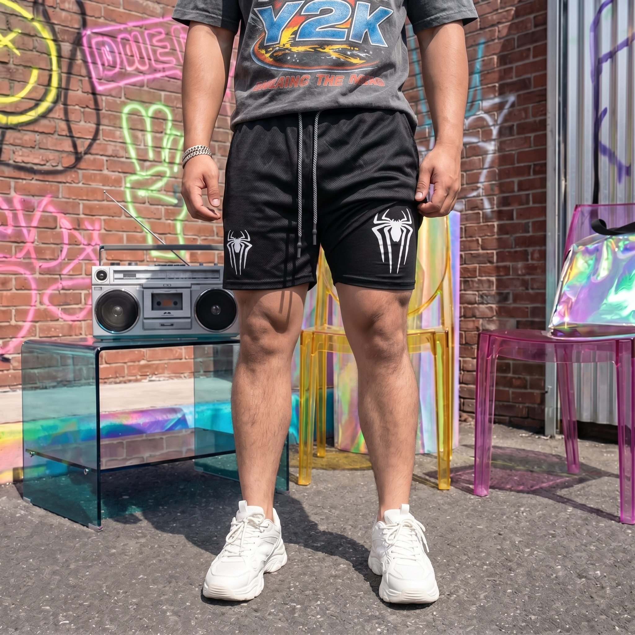 2-in-1 Spider Compression Shorts