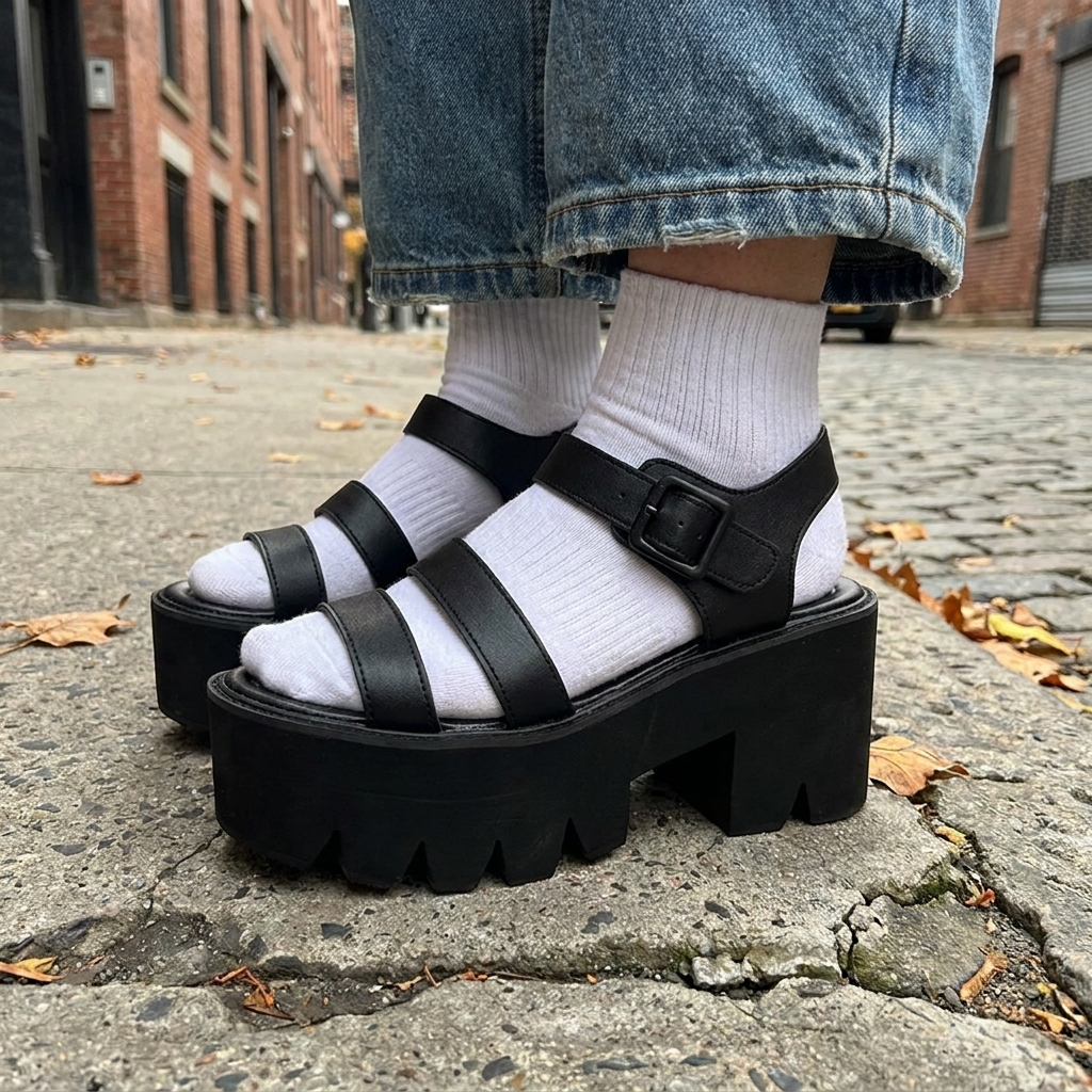 Black Y2K Chunky Heel