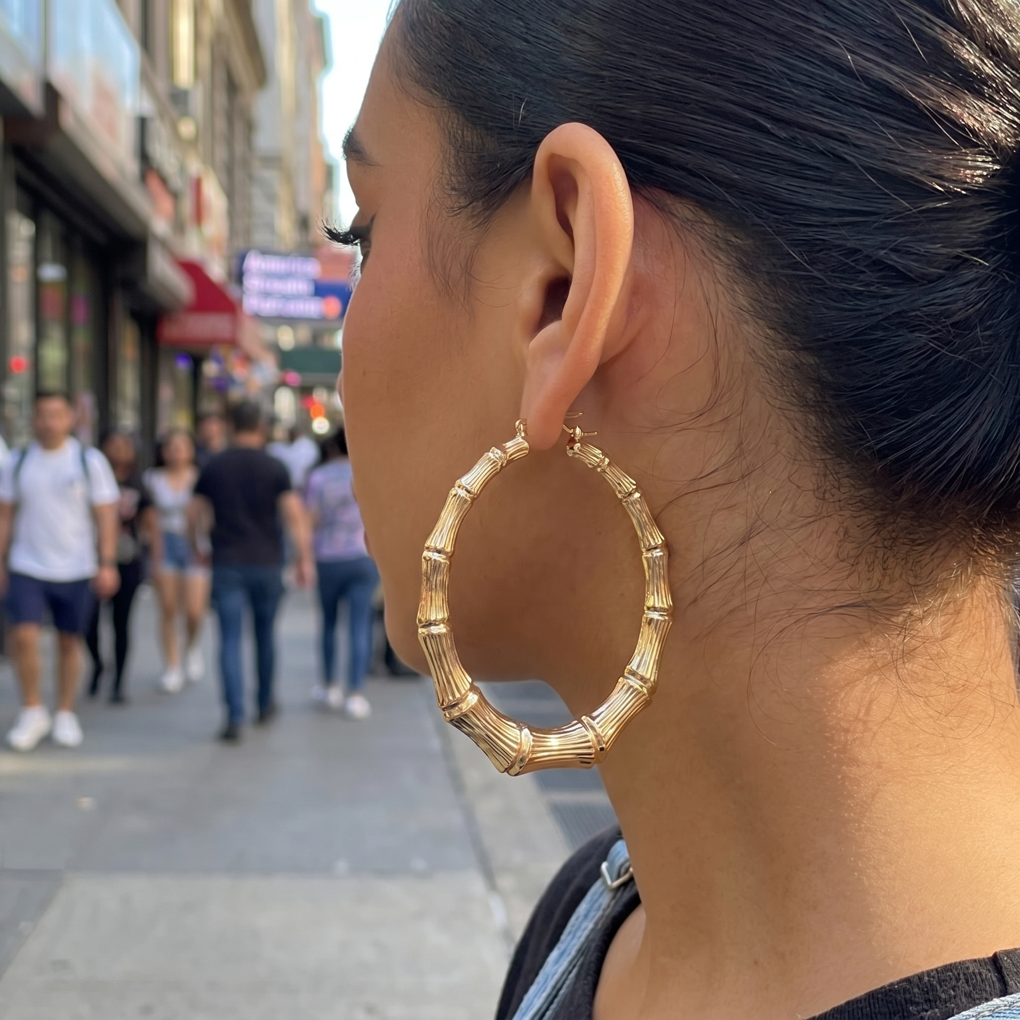 Y2K Bamboo Hoop Earrings