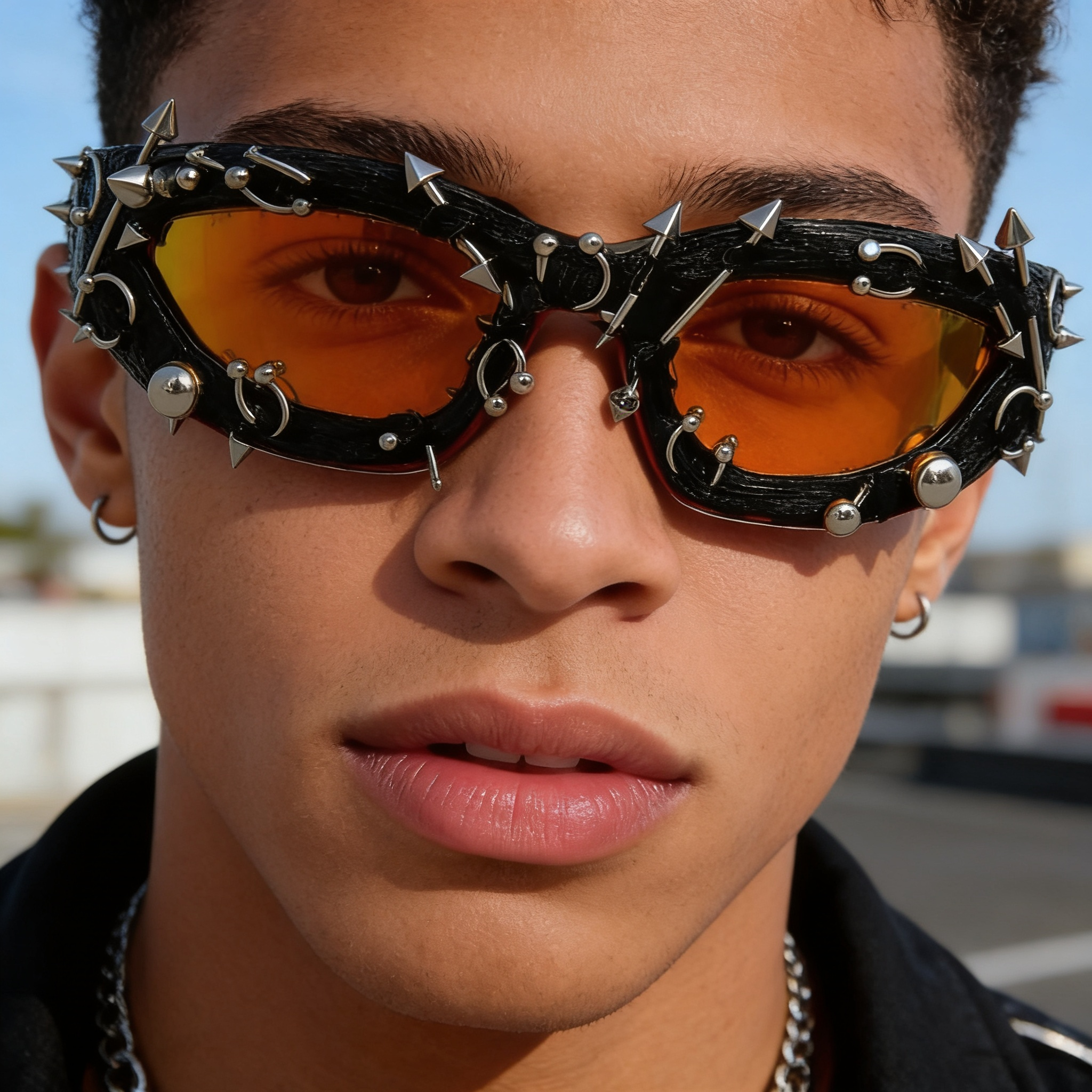 Retro Studded Frame Sunglasses