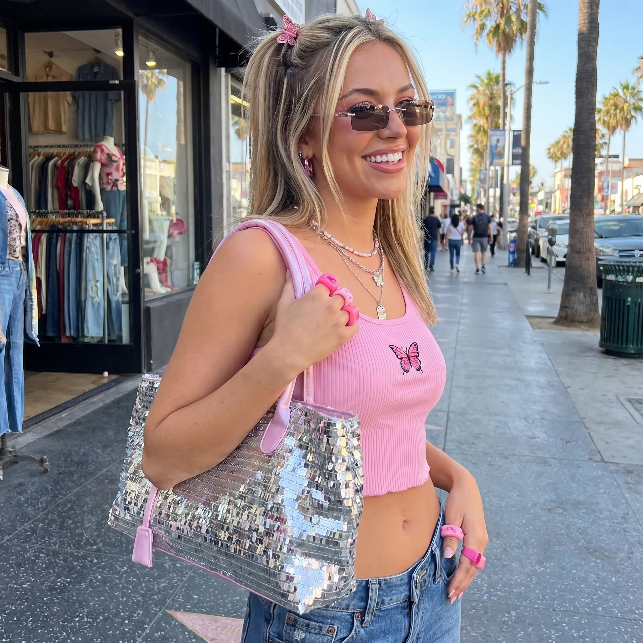 Y2K Sequin Shoulder Bag