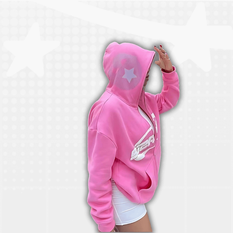 Pink Y2K Full Zip Hoodie
