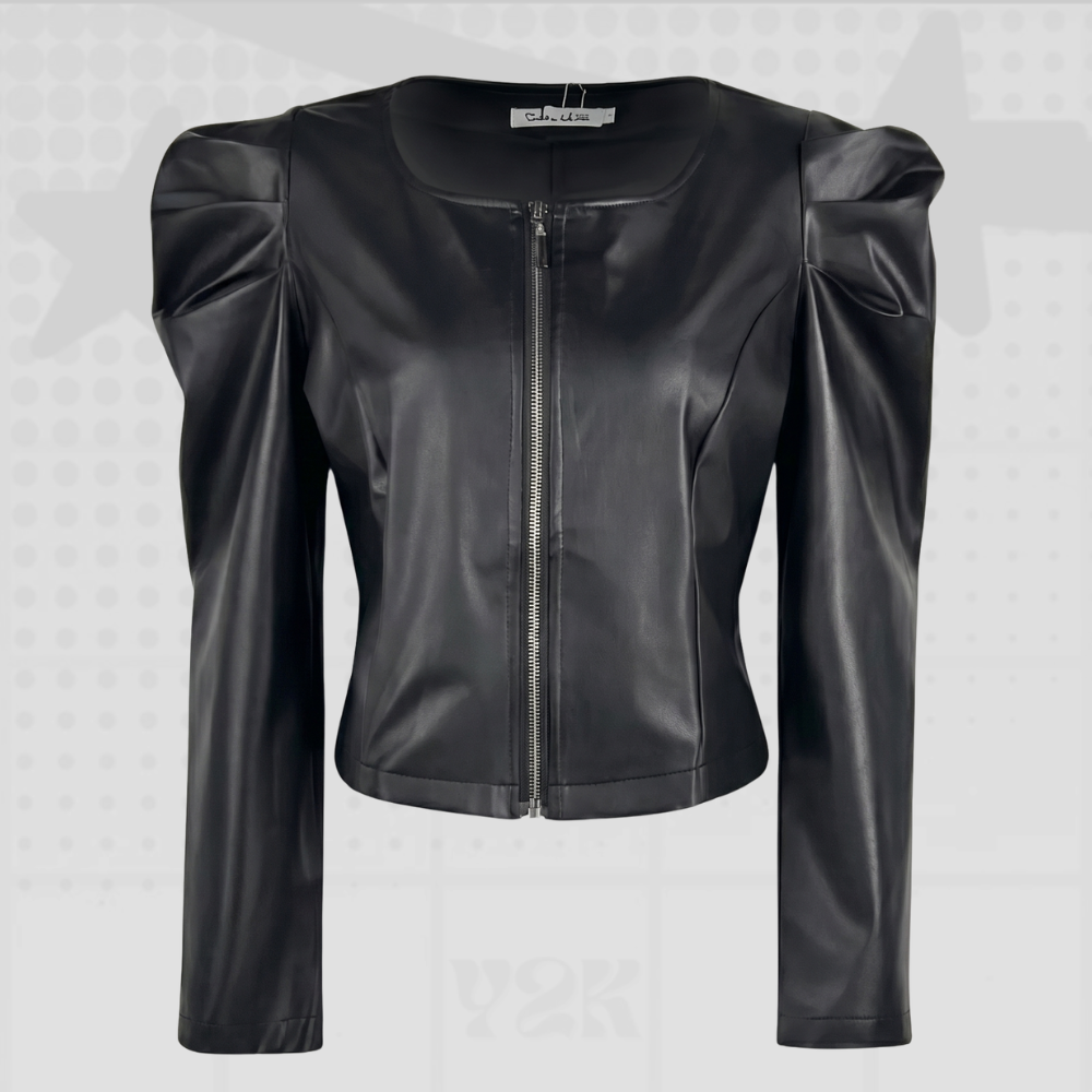 Black Y2K Leather Jacket